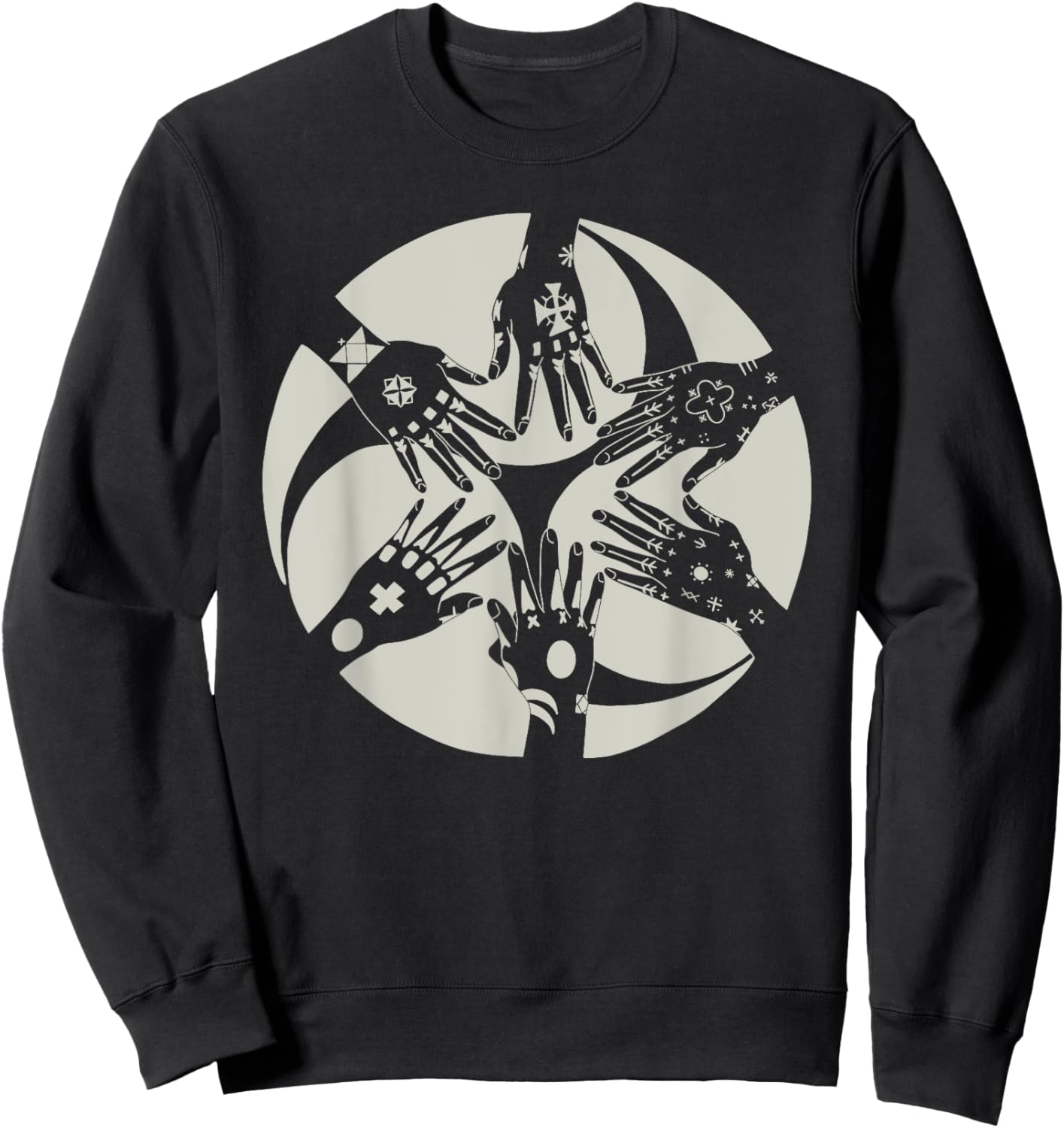 Okinawan Hajichi Traditional Bright Uchina Tattoo Sweatshirt - Sweatshirt | Black