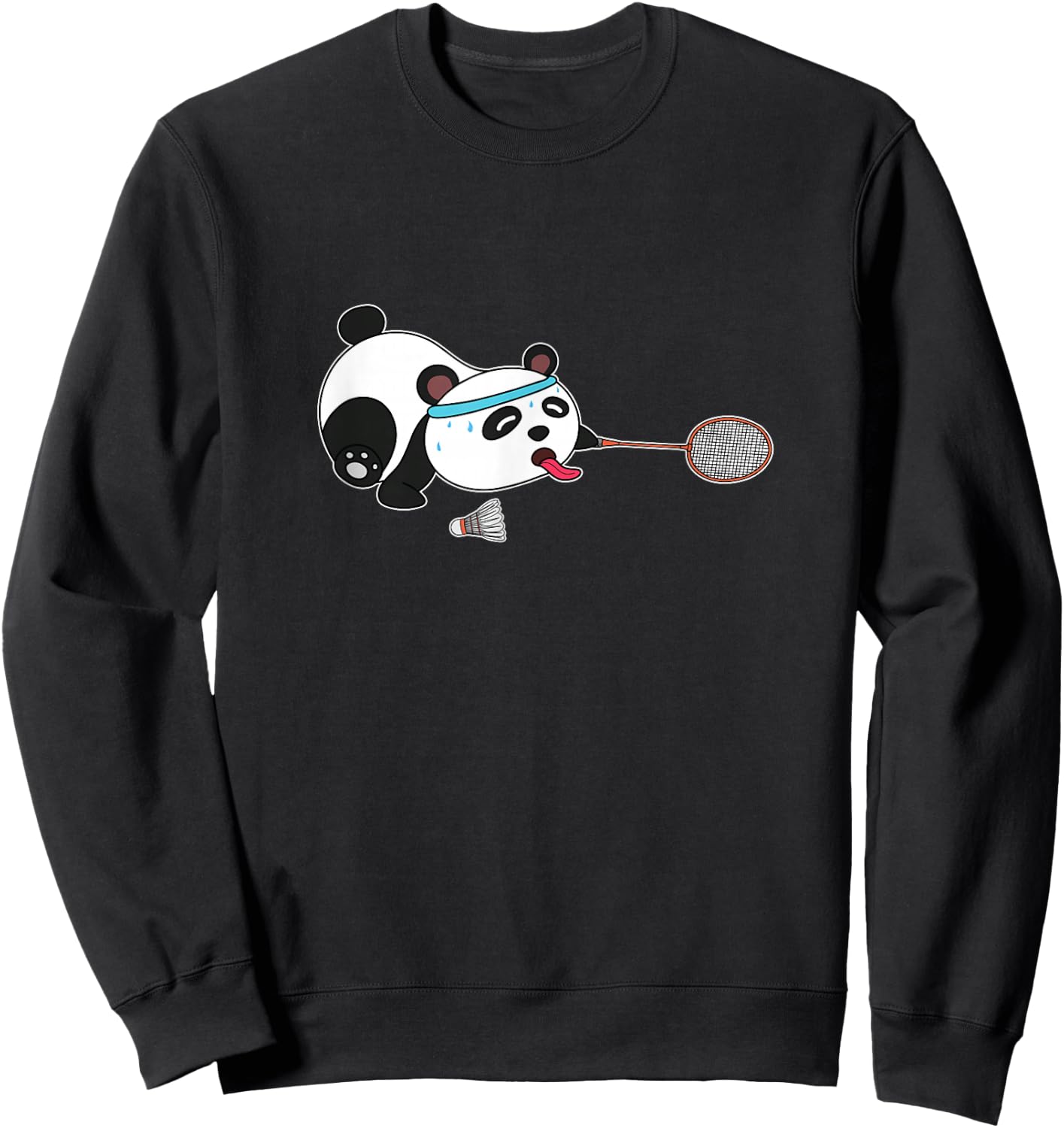 Panda Animals Badminton Shuttlecocks Sweatshirt - Sweatshirt | Black