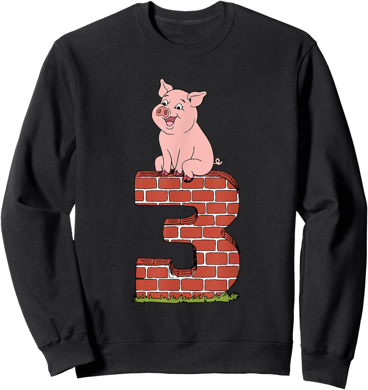 Three Little Pigs Pig 3 Halloween Costume Kids Adults Sweatshirt - Sweatshirt | Black