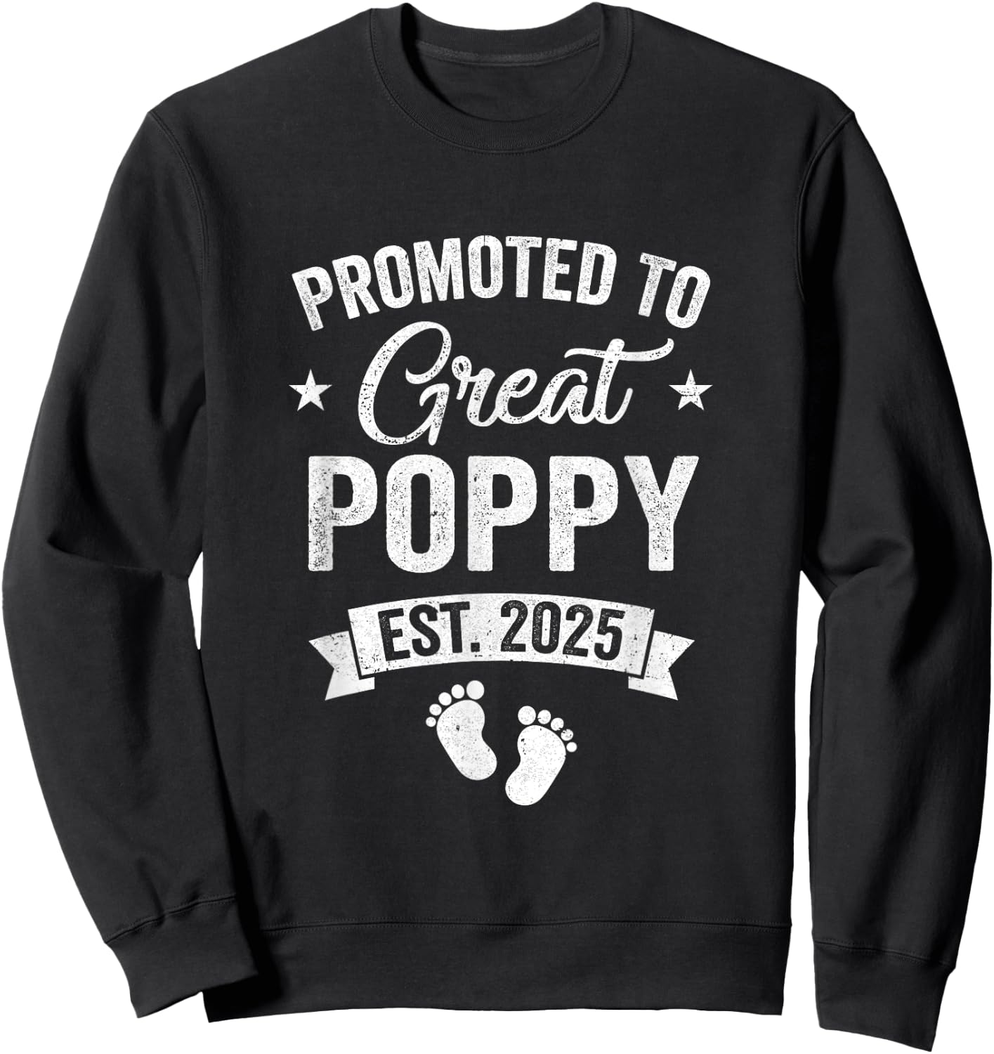 Promoted To Great Poppy Est 2025 Pregnancy Announcement Sweatshirt - Sweatshirt | Black