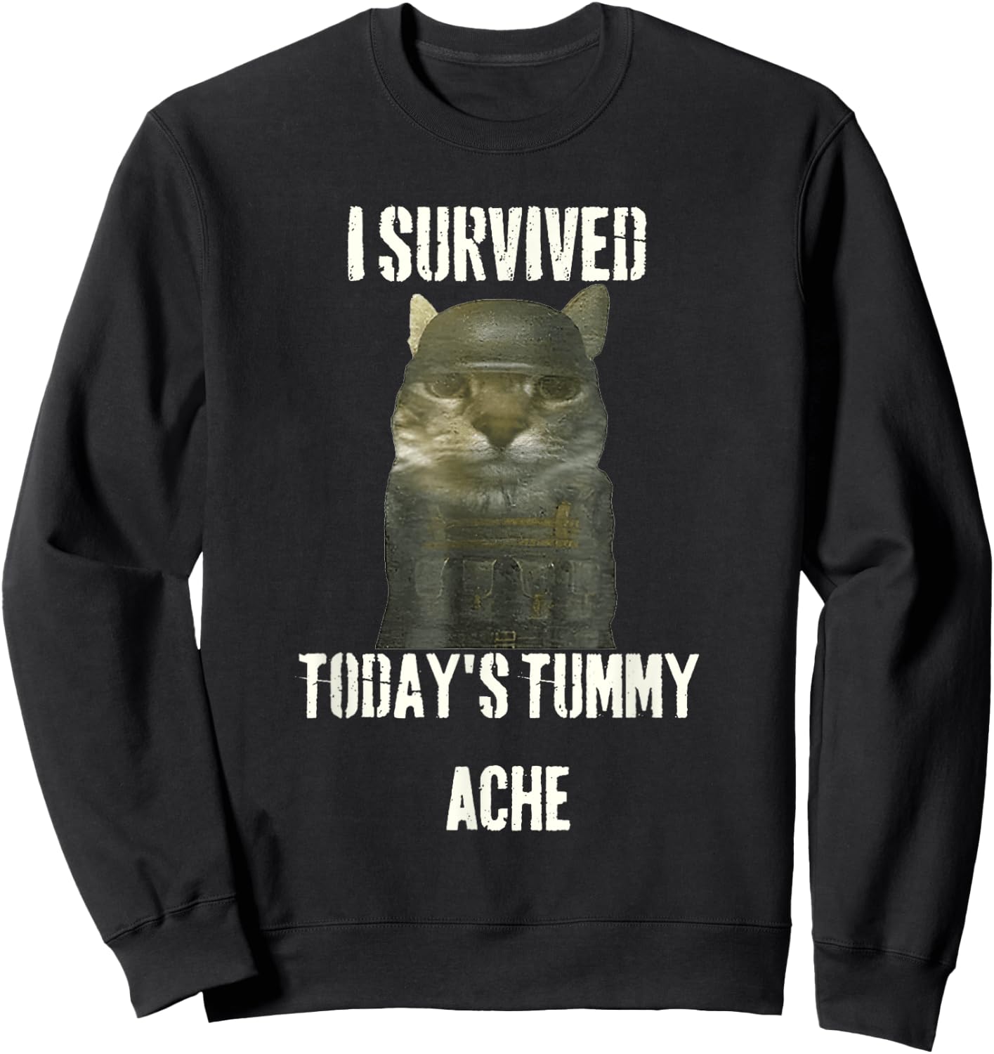 I Survived Today's Tummy Ache Sweatshirt - Sweatshirt | Black