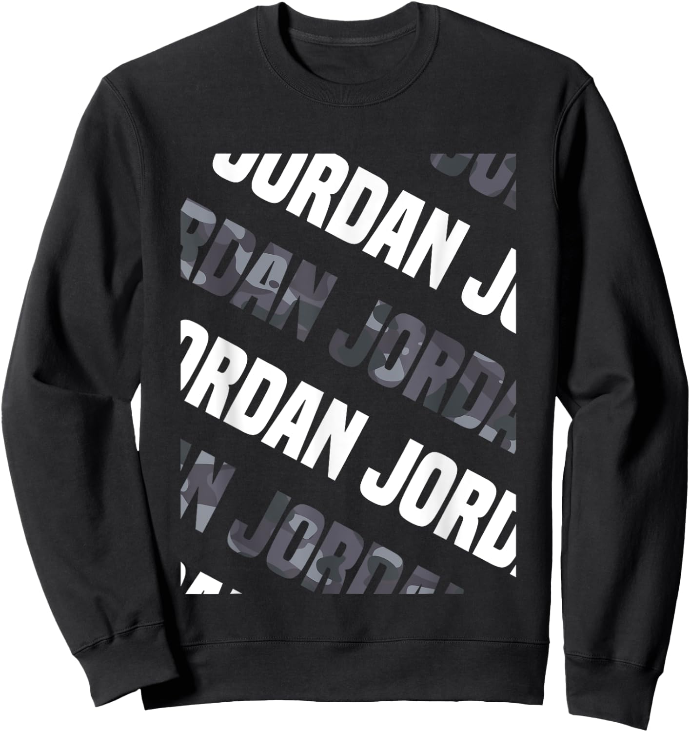 Diagonal Jordan Pattern Design Gift Grey Camouflage Print Sweatshirt - Sweatshirt | Black