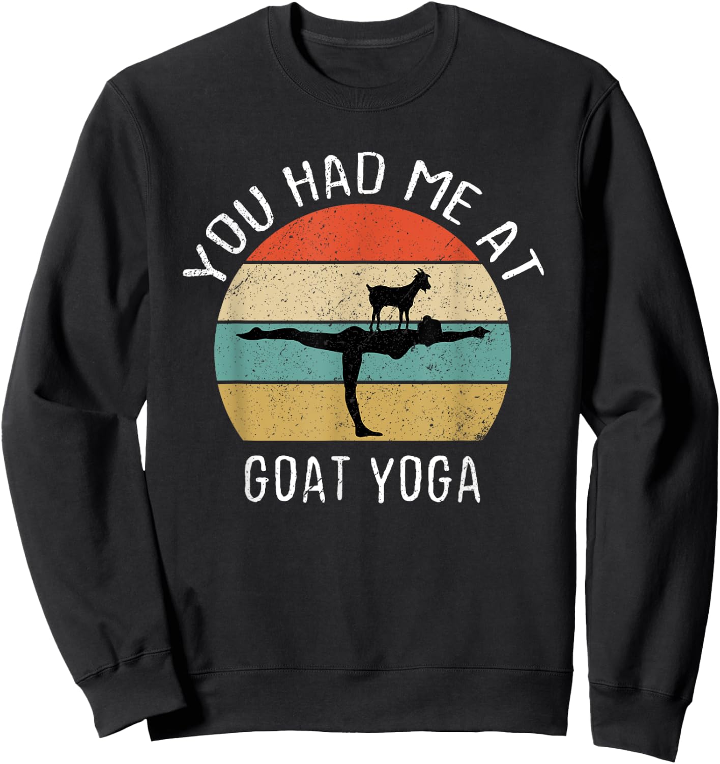 Goat Yoga Retro You Had Me At Baa Maste Goat Yoga Women Sweatshirt - Sweatshirt | Black