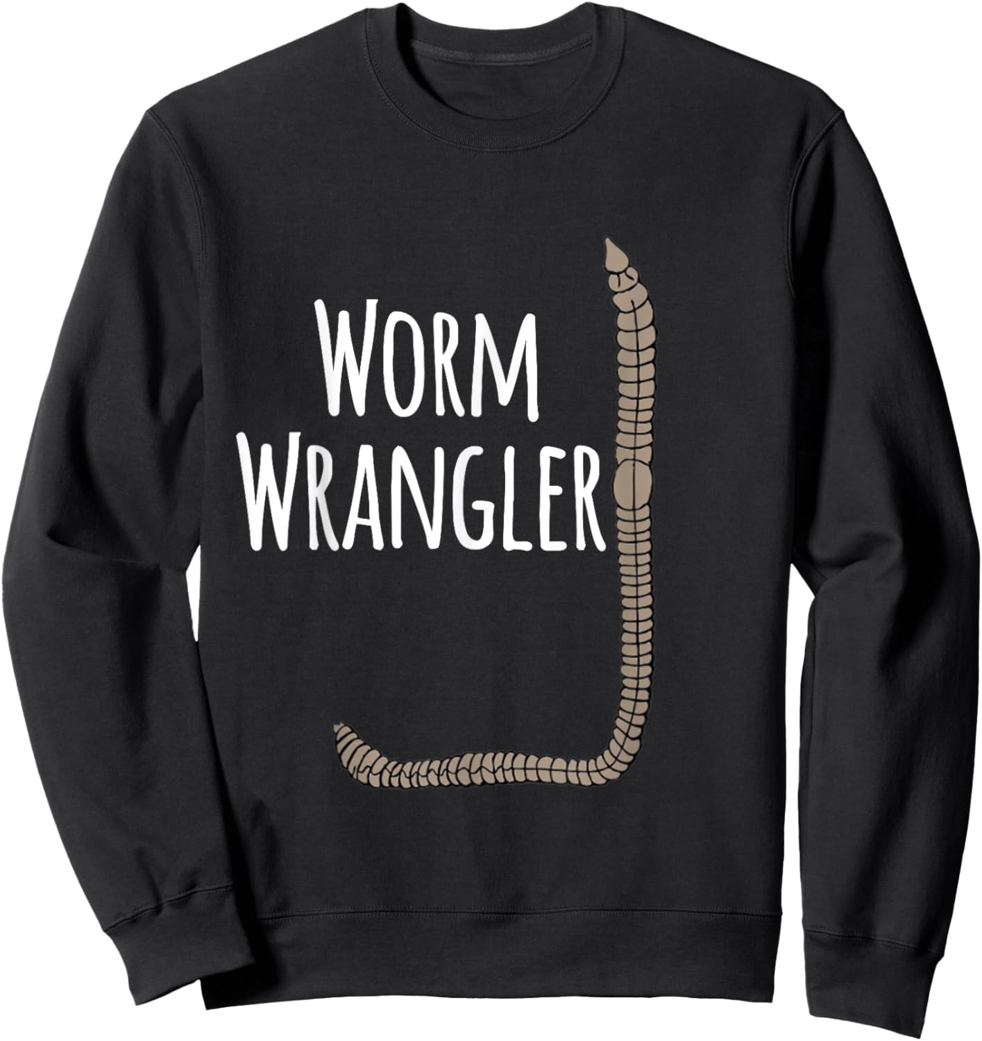 Worm Wrangler composting vermicomposting White Print Sweatshirt - Sweatshirt | Black