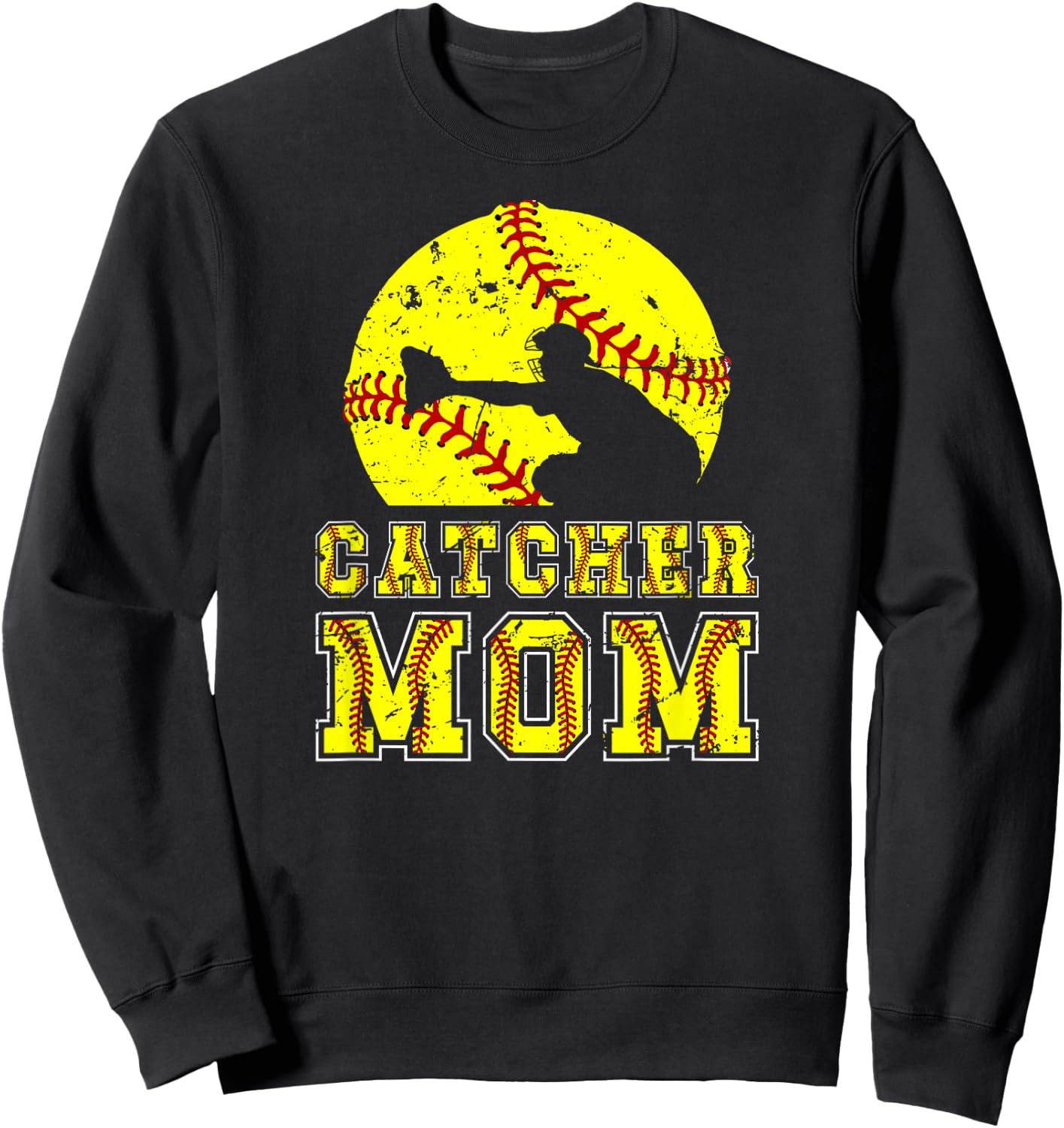 Softball Catcher Mom Of A Softball Catcher Mama Sweatshirt - Sweatshirt | Black