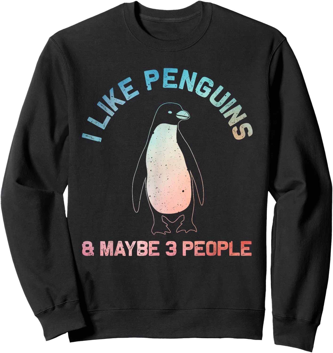 Cool Penguin Design Women Kids Animal Penguin Lover Sweatshirt - Sweatshirt | Black