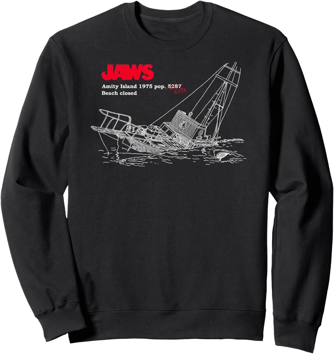 Jaws Amity Island Boat Sweatshirt - Sweatshirt | Black