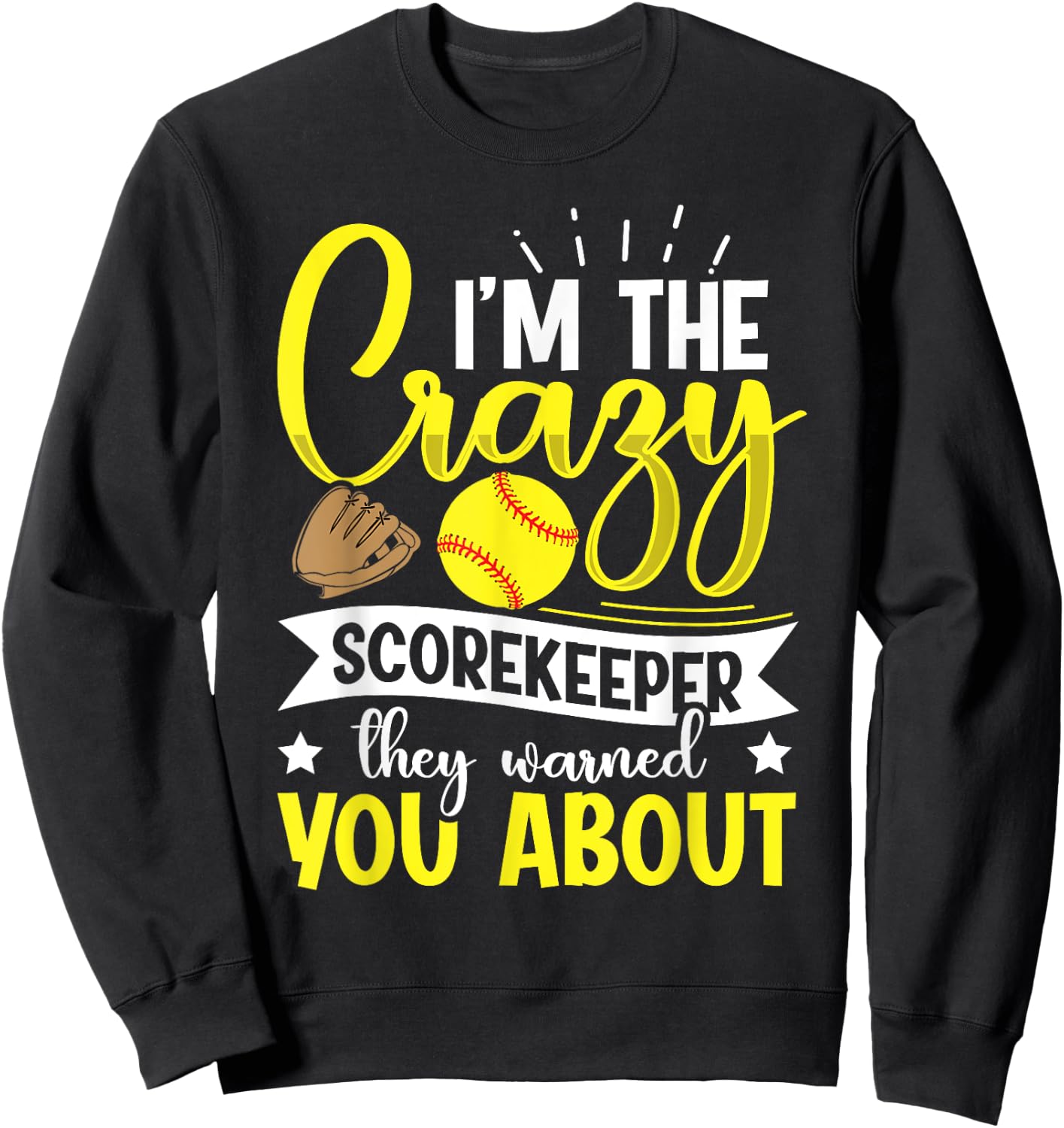 Softball Scorekeeper Design for a Score Book Keeper Sweatshirt - Sweatshirt | Black