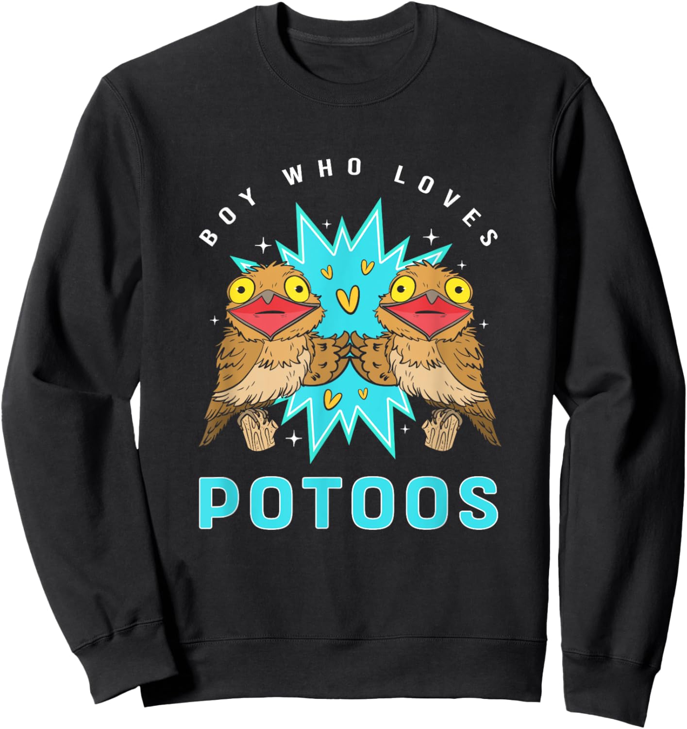 Funny Potoo Bird Lover Boy Who Loves Potoos Sweatshirt - Sweatshirt | Black