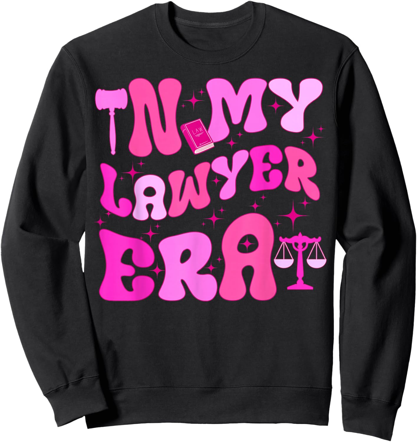 in My Lawyer Era Attorney Retro Groovy Law Student Sweatshirt - Sweatshirt | Black