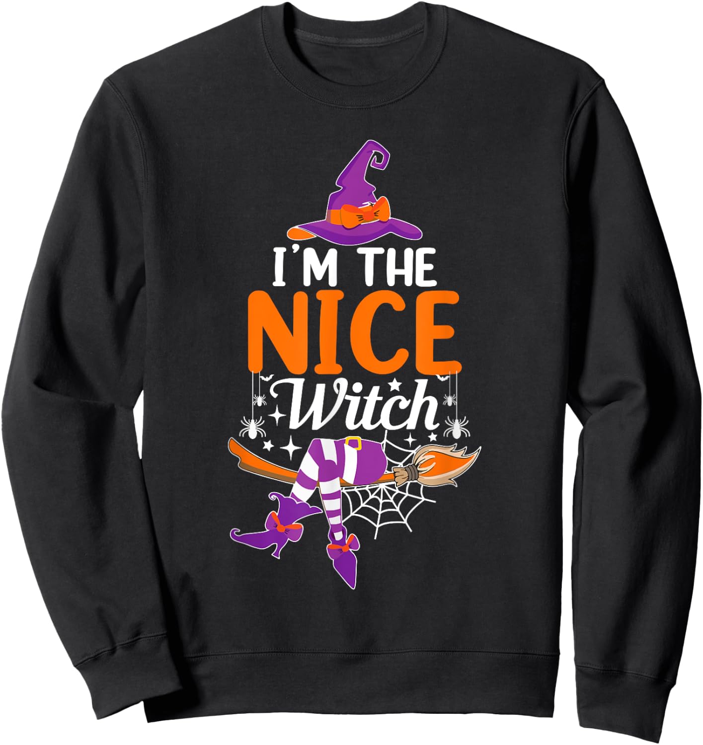 I'm The Nice Witch Funny Halloween Family Matching Sweatshirt - Sweatshirt | Black