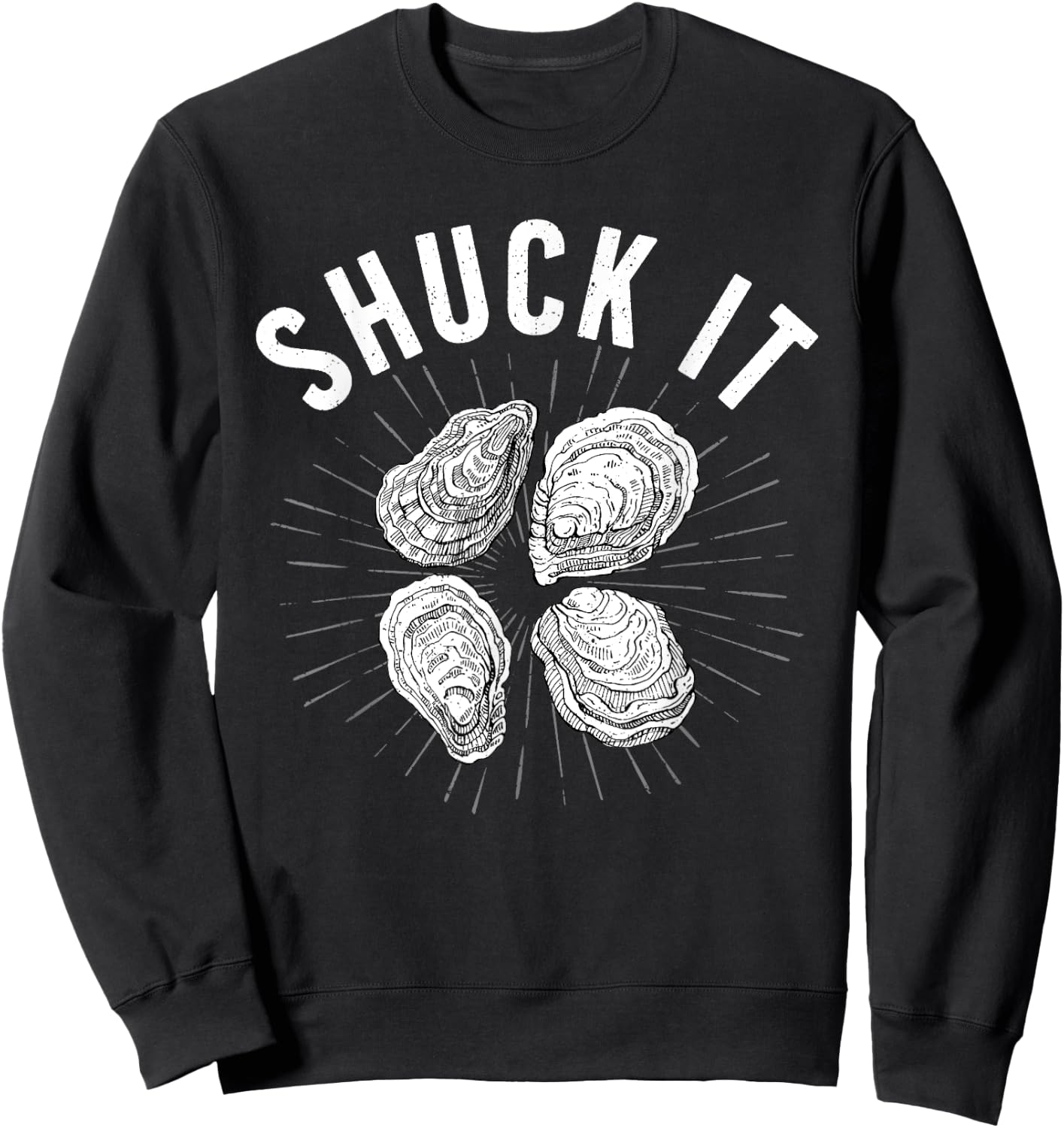 Cool Oyster Art Women Oyster Shucker Shuck Shucking Sweatshirt - Sweatshirt | Black