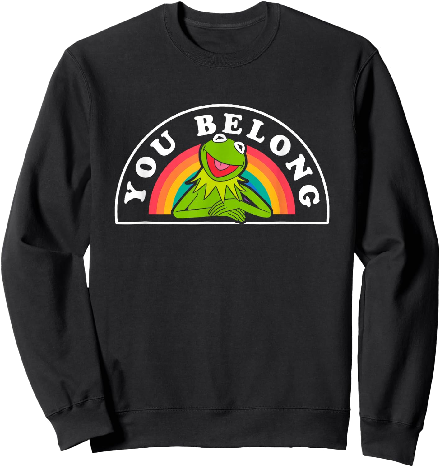 Disney The Muppets Kermit You Belong Rainbow Sweatshirt - Sweatshirt | Black