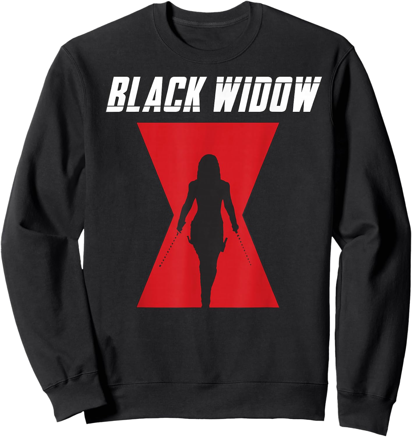 Marvel Black Widow Logo Silhouette Small Sweatshirt - Sweatshirt | Black