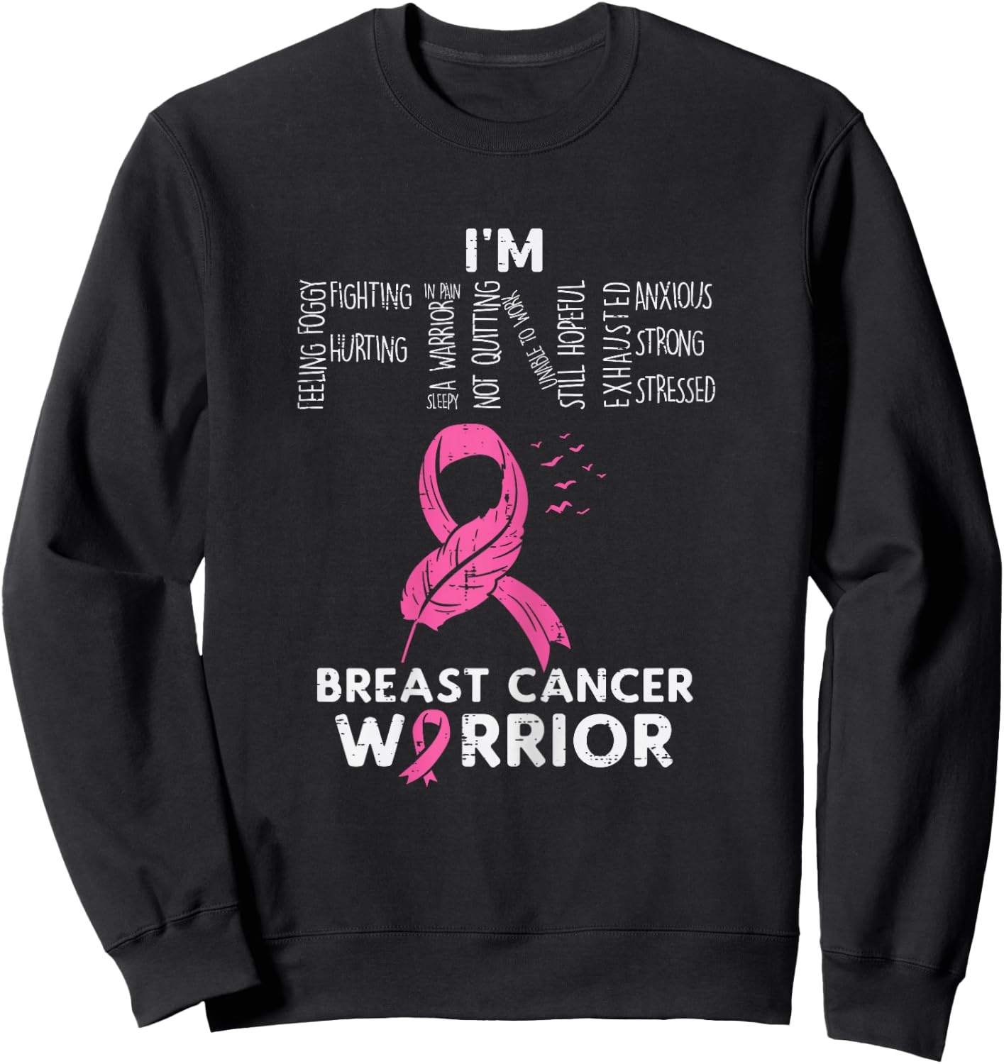 Im Fine Breast Cancer Warrior Pink Awareness Survivor Women Sweatshirt - Sweatshirt | Black
