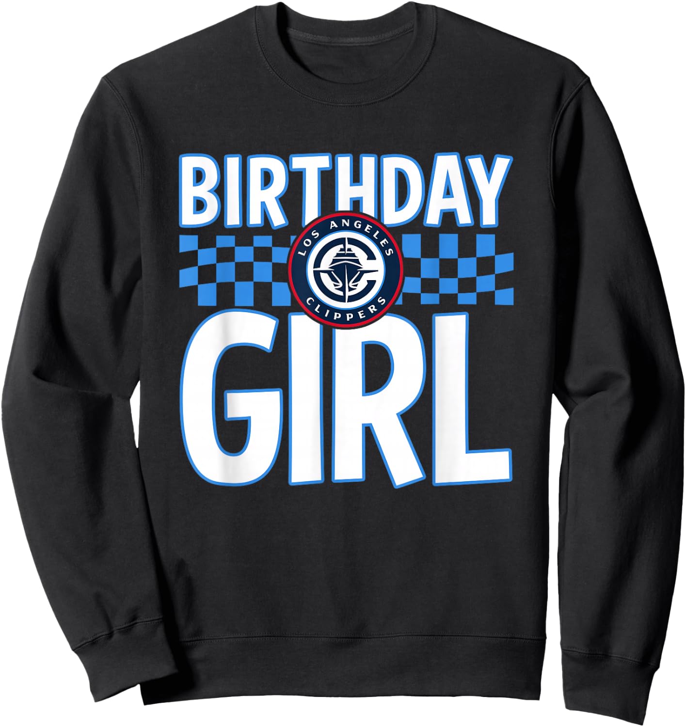 NBA Los Angeles Clippers Birthday Girl Checkered Logo Sweatshirt - Sweatshirt | Black