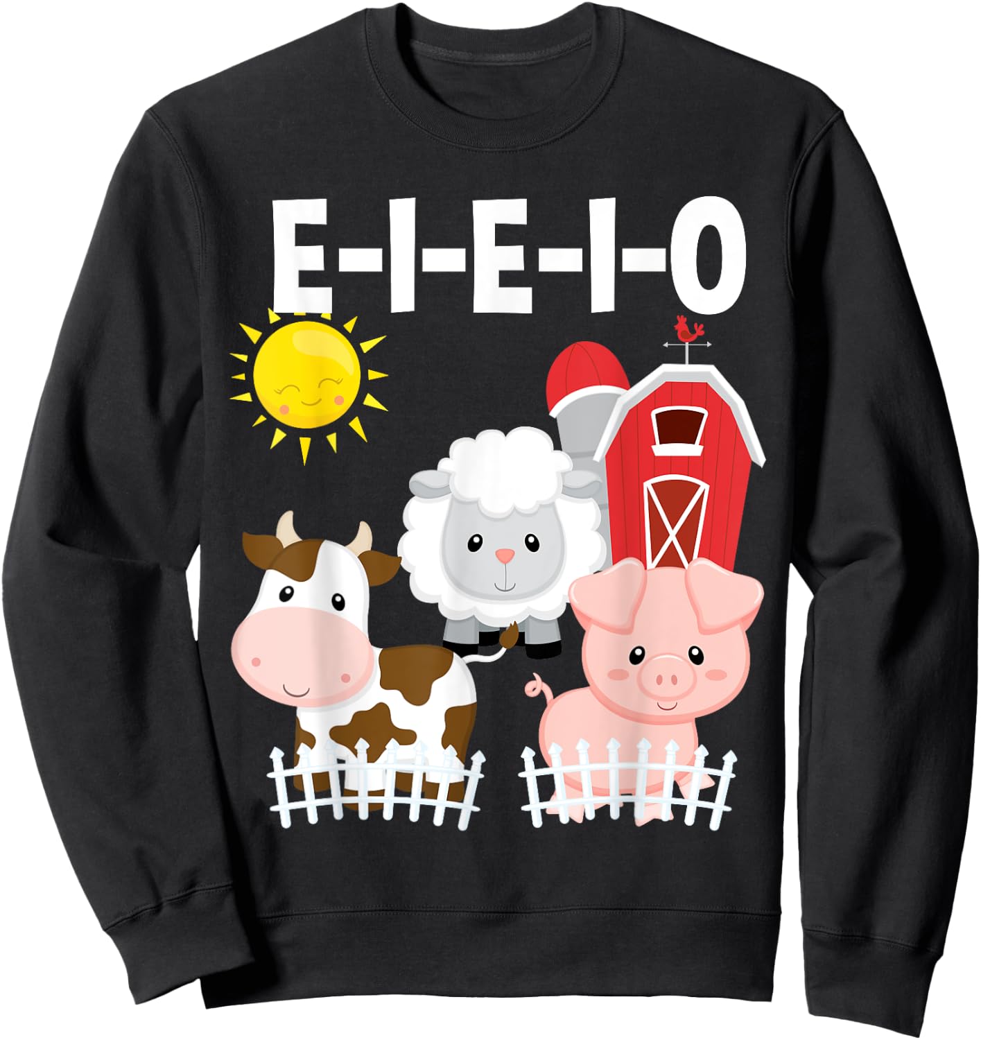Toddler Kids Old MacDonald Had a Farm E-I-E-I-O Nursery Song Sweatshirt - Sweatshirt | Black