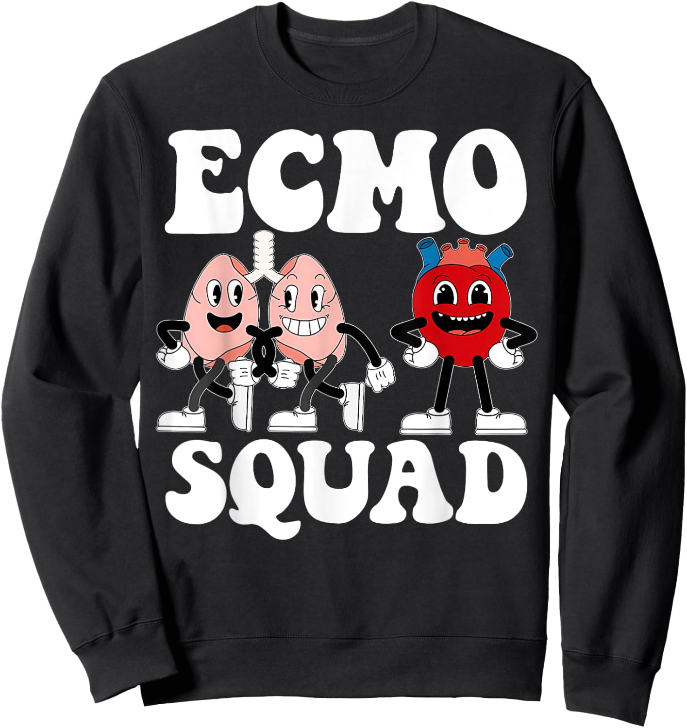 Retro ECMO Nurse Squad Ecmo Specialist Crew Cvicu ICU Peds Sweatshirt - Sweatshirt | Black