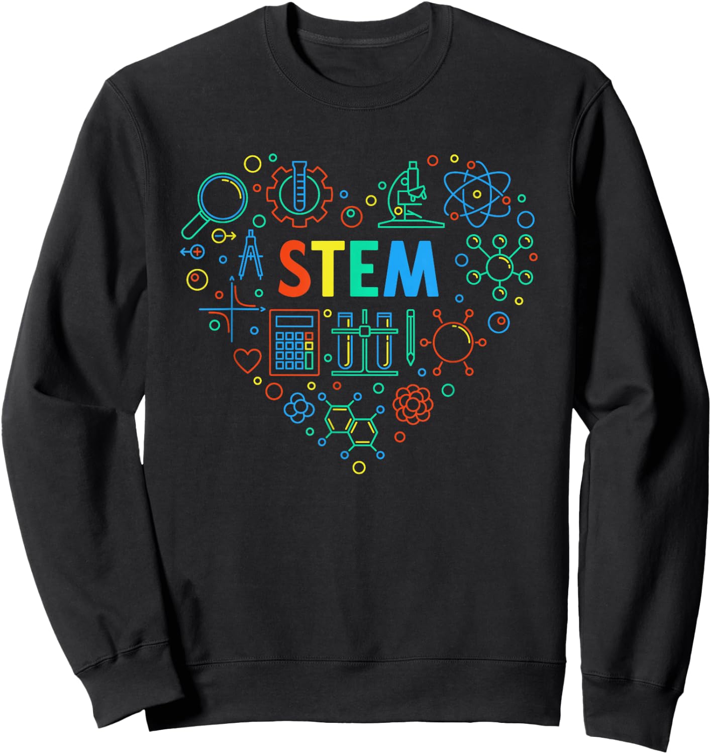 STEM Heart - Science, Technology, Engineering Math Teachers Sweatshirt - Sweatshirt | Black