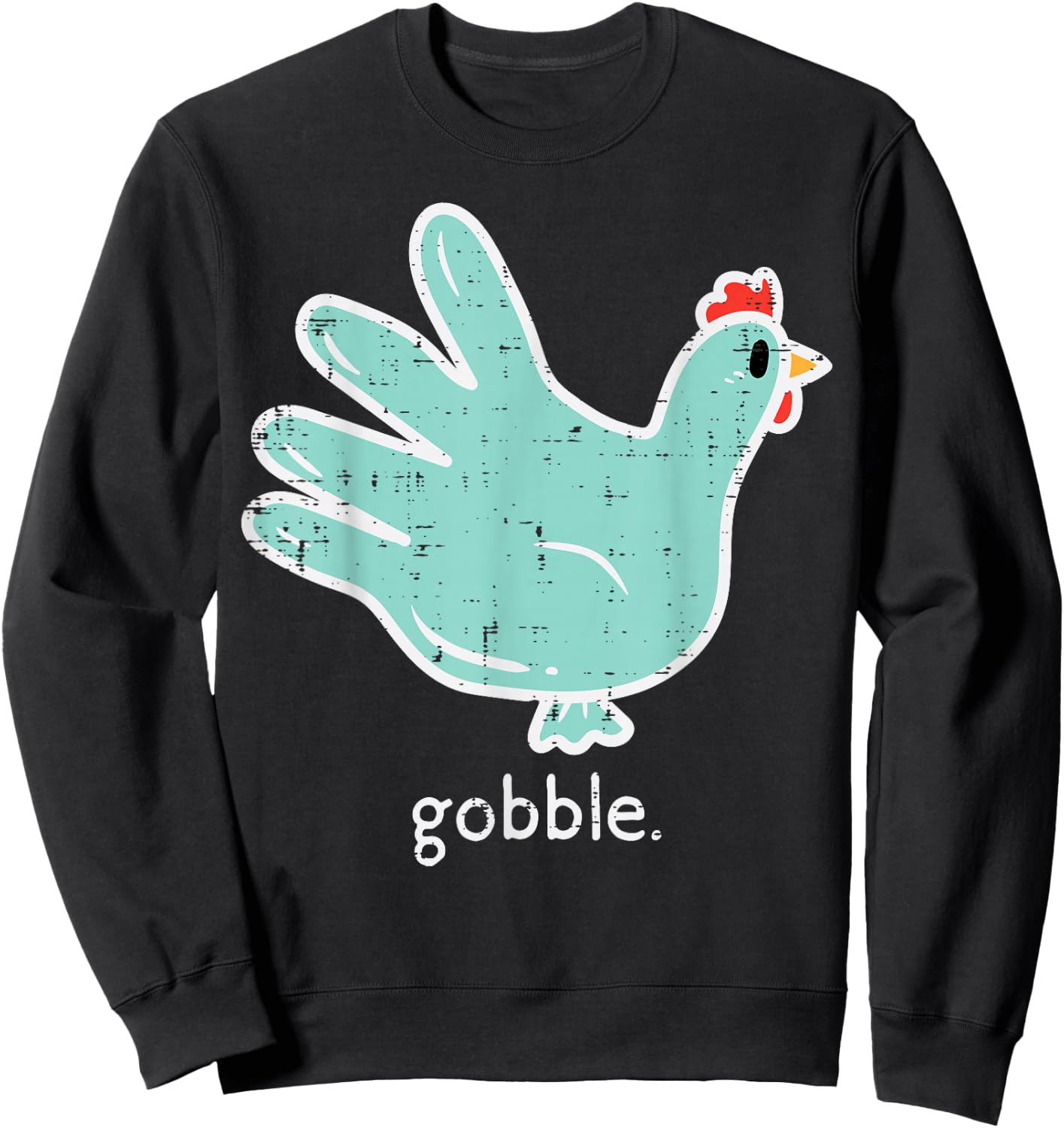 Thanksgiving Nurse Gloves Turkey Gobble Scrub Top Men Women Sweatshirt - Sweatshirt | Black