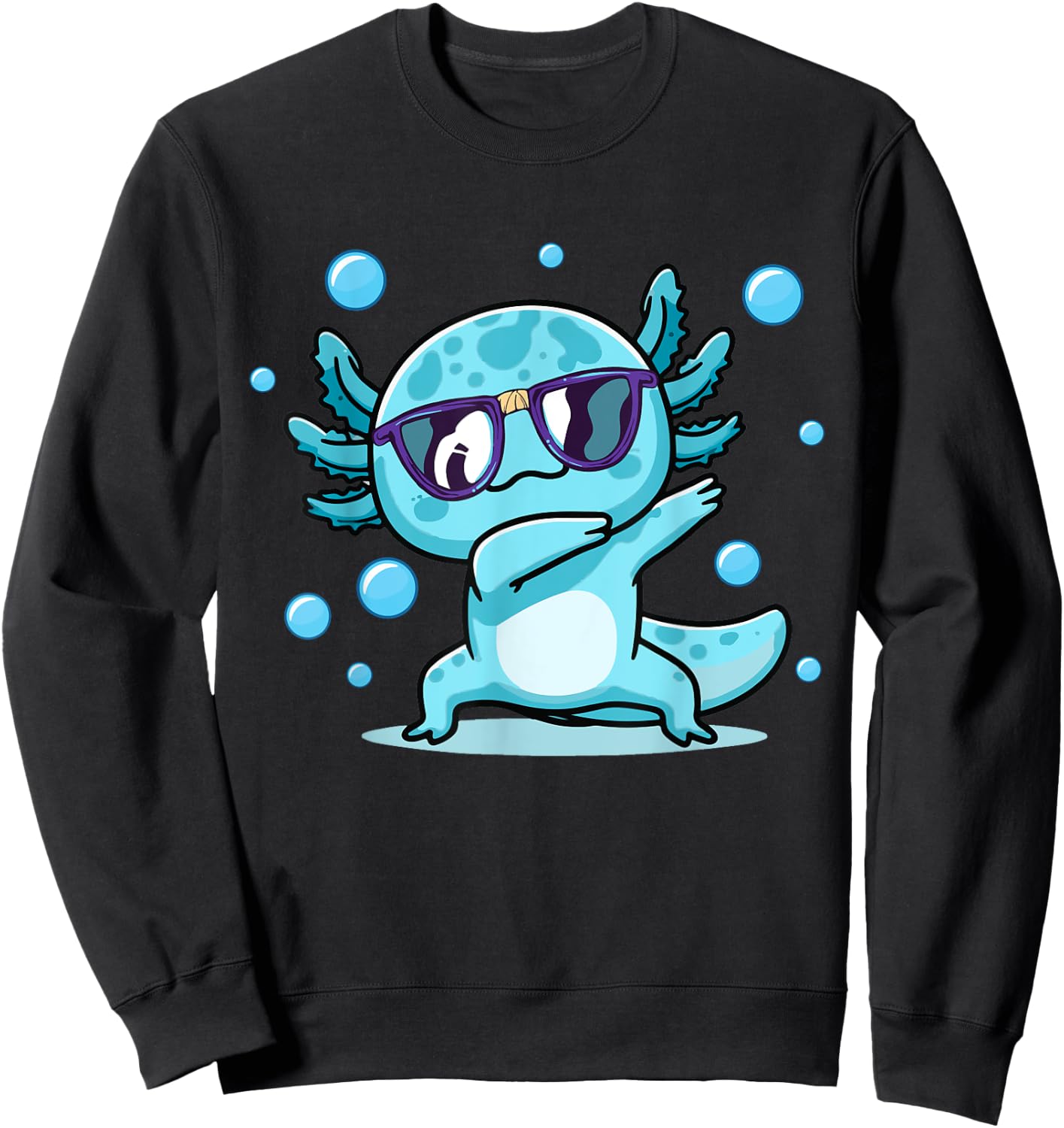 Cute Funny Axolotl Dabbing For Girls Boys Kids Women Sweatshirt - Sweatshirt | Black