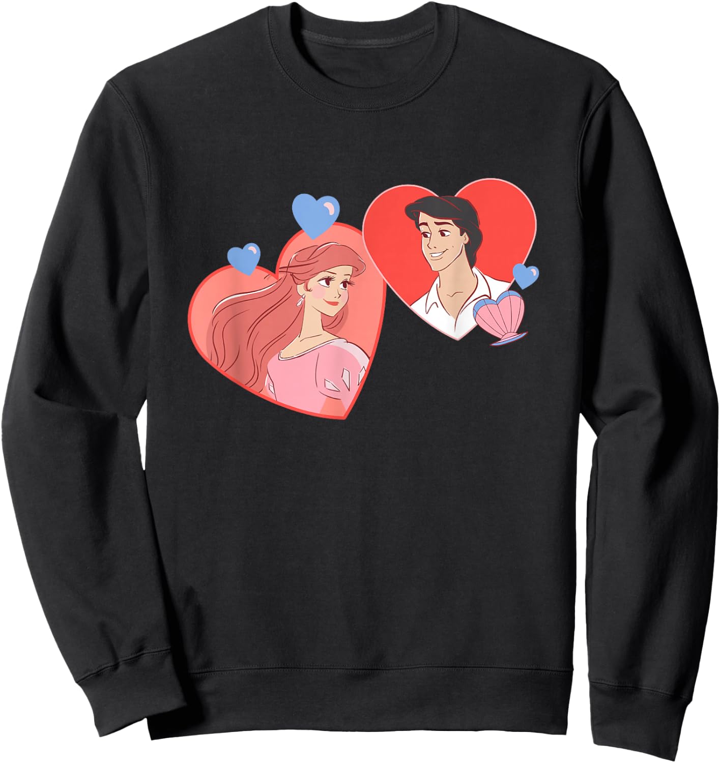 Disney The Little Mermaid Valentine's Day Ariel Prince Eric Sweatshirt - Sweatshirt | Black