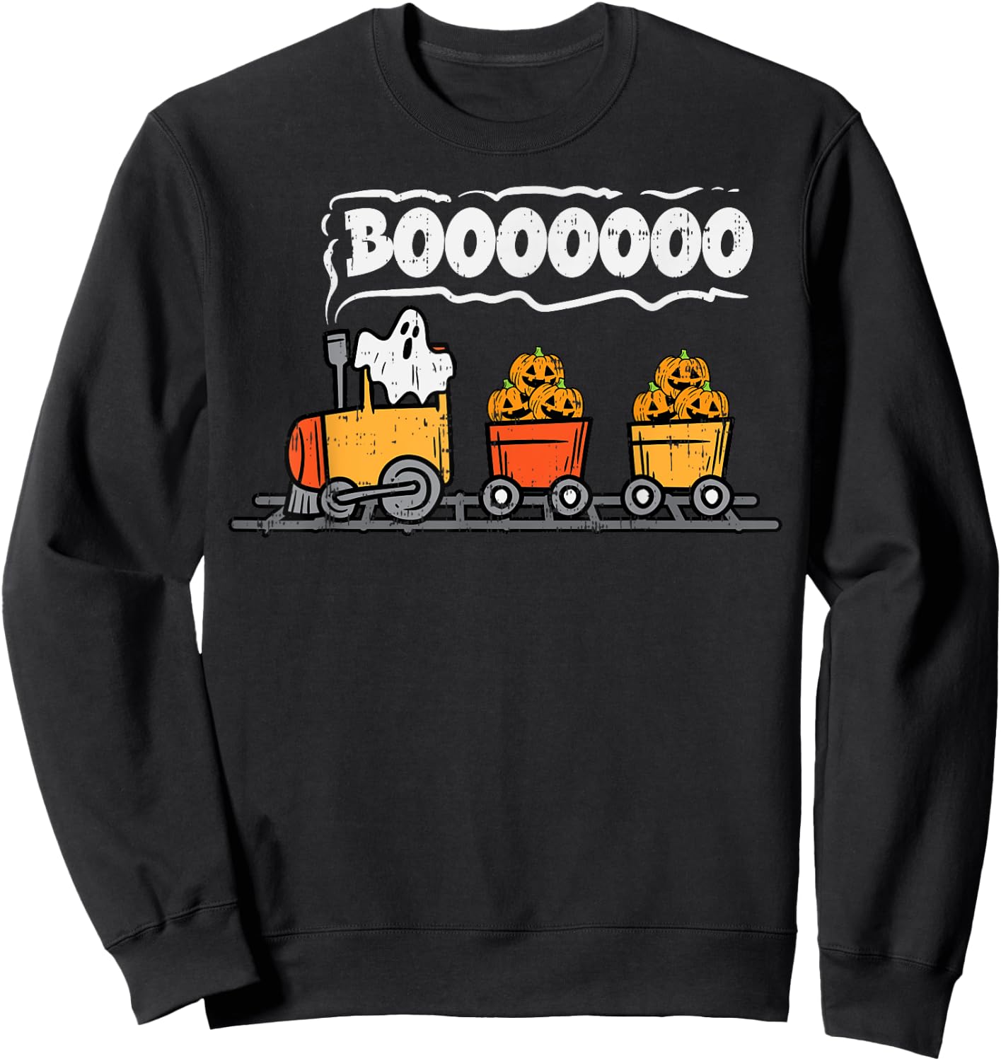 Halloween Train Ghost Boo Costume Toddler Boys Kids Youth Sweatshirt - Sweatshirt | Black