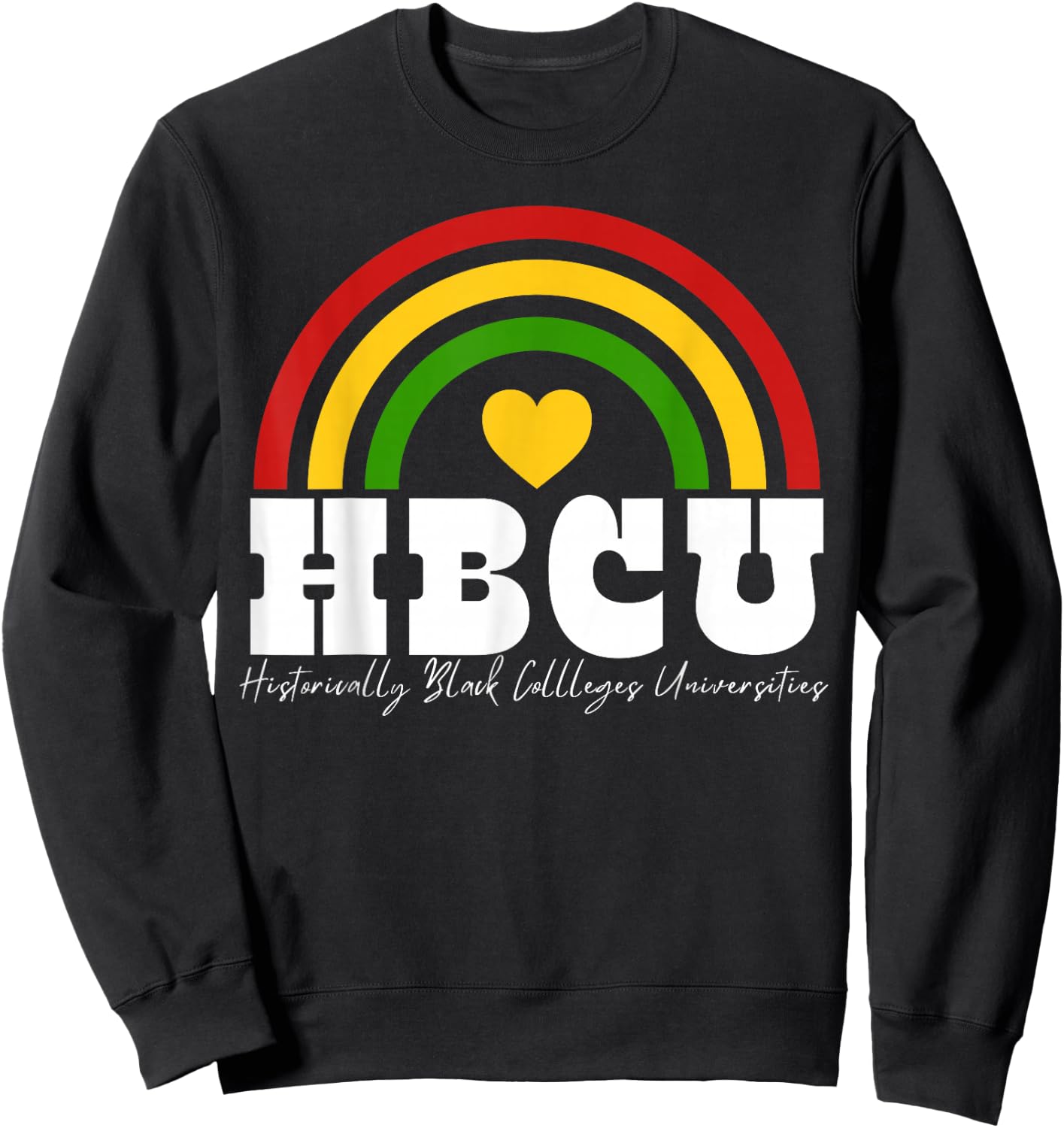 HBCU Apparel Rainbow Heart African American Art Design Sweatshirt - Sweatshirt | Black