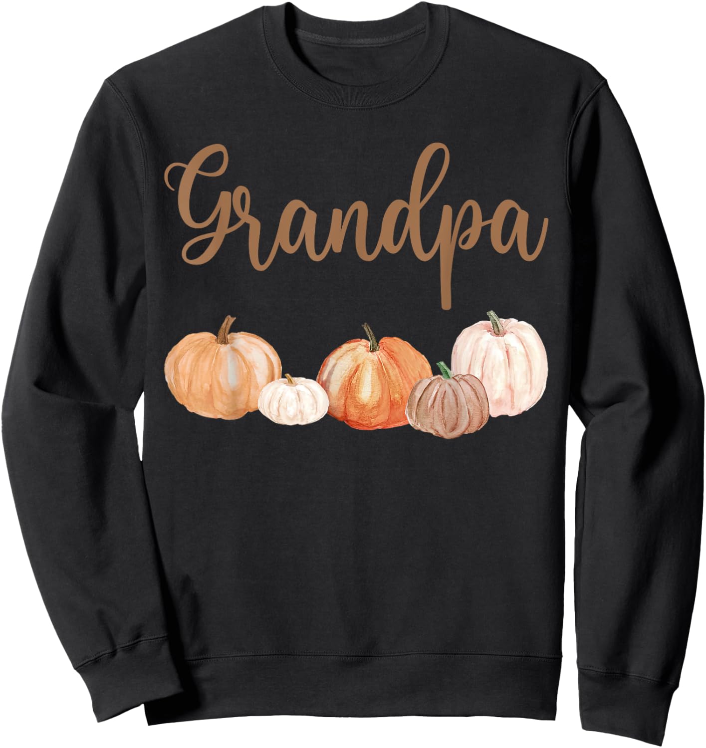 Grandpa of Little Pumpkin First Birthday Autumn Pumpkin Sweatshirt - Sweatshirt | Black