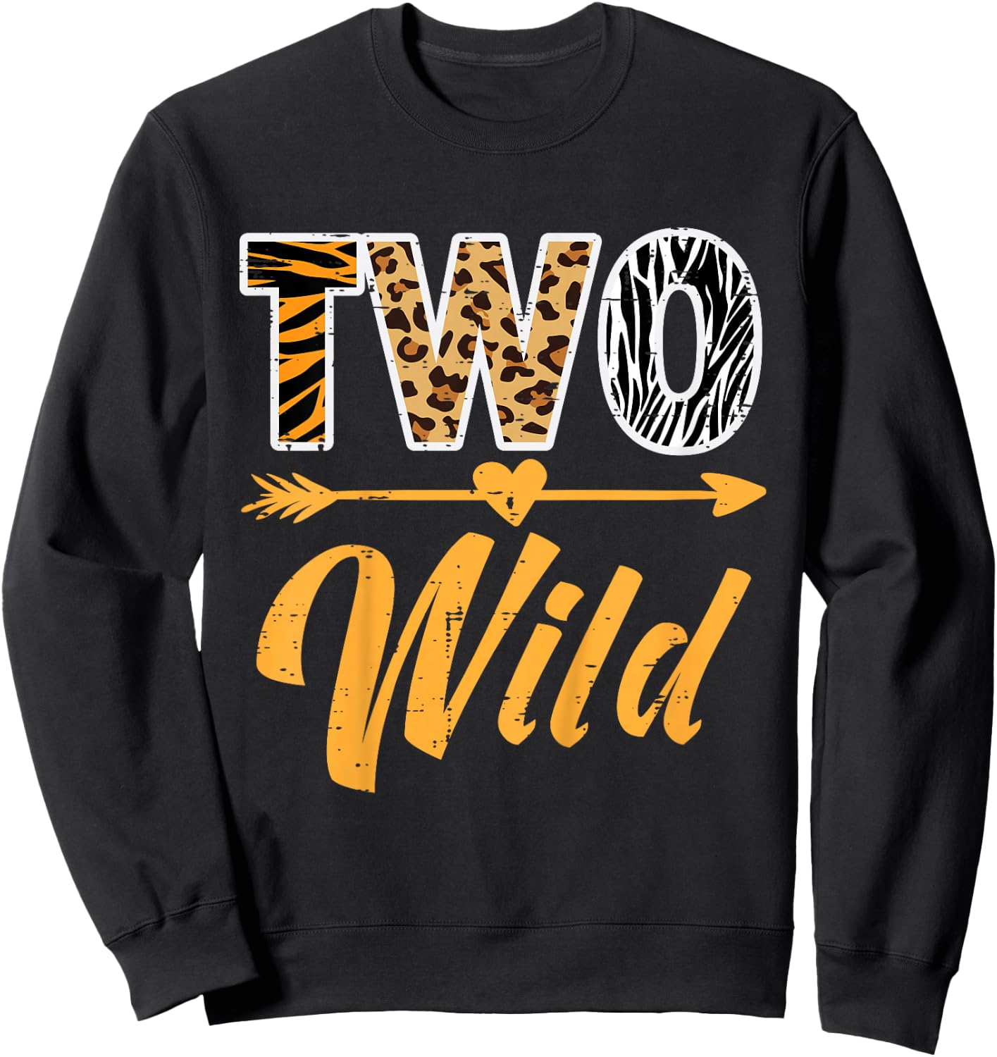 2nd Birthday Two Wild 2 Years Old Girls Boys Kids Toddler Sweatshirt - Sweatshirt | Black
