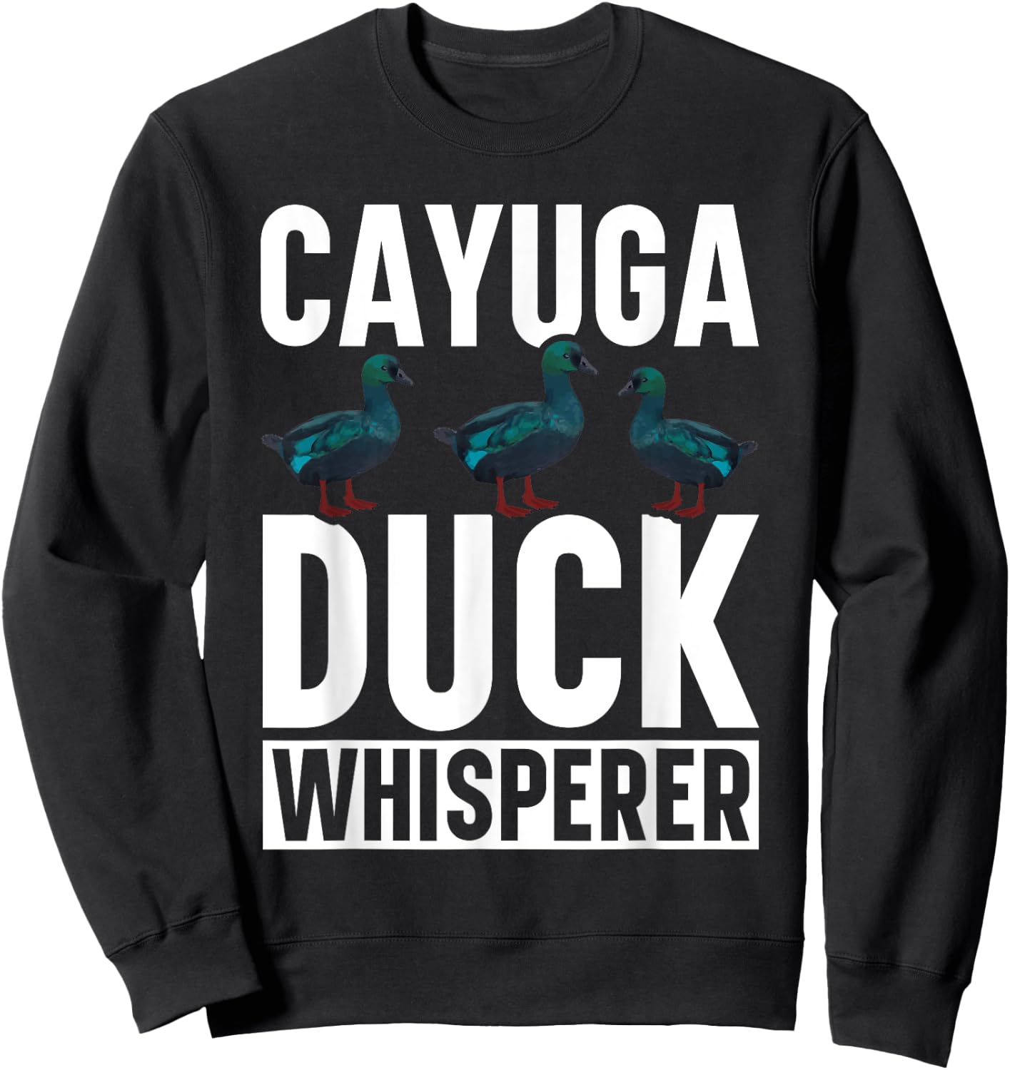 Cayuga Duck Stuffed Animal Plush Caygua Duck Lover Food Sweatshirt - Sweatshirt | Black