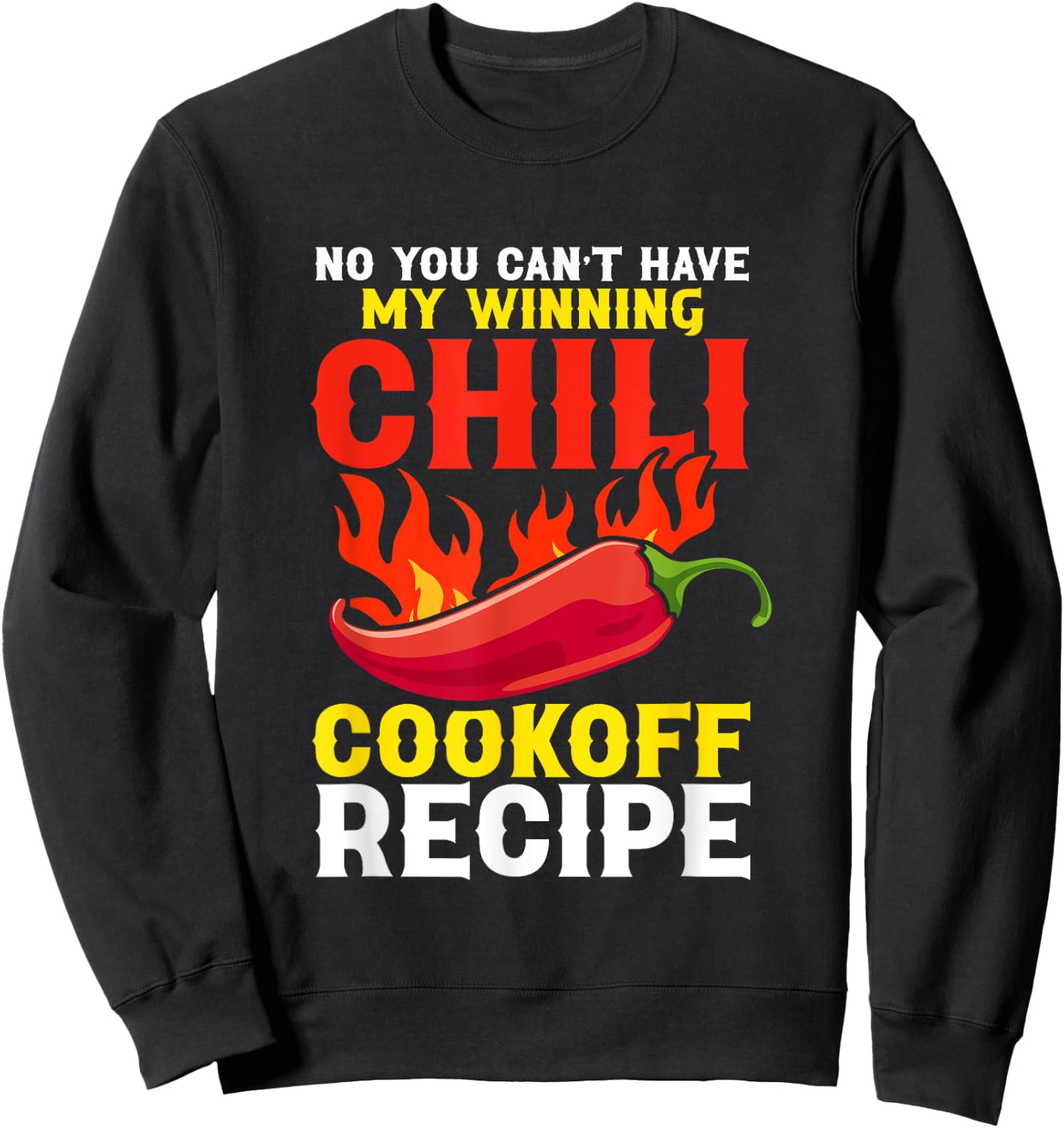 Chili Cookoff Contest Apron Recipe Champion Chili Cook Off Sweatshirt - Sweatshirt | Black