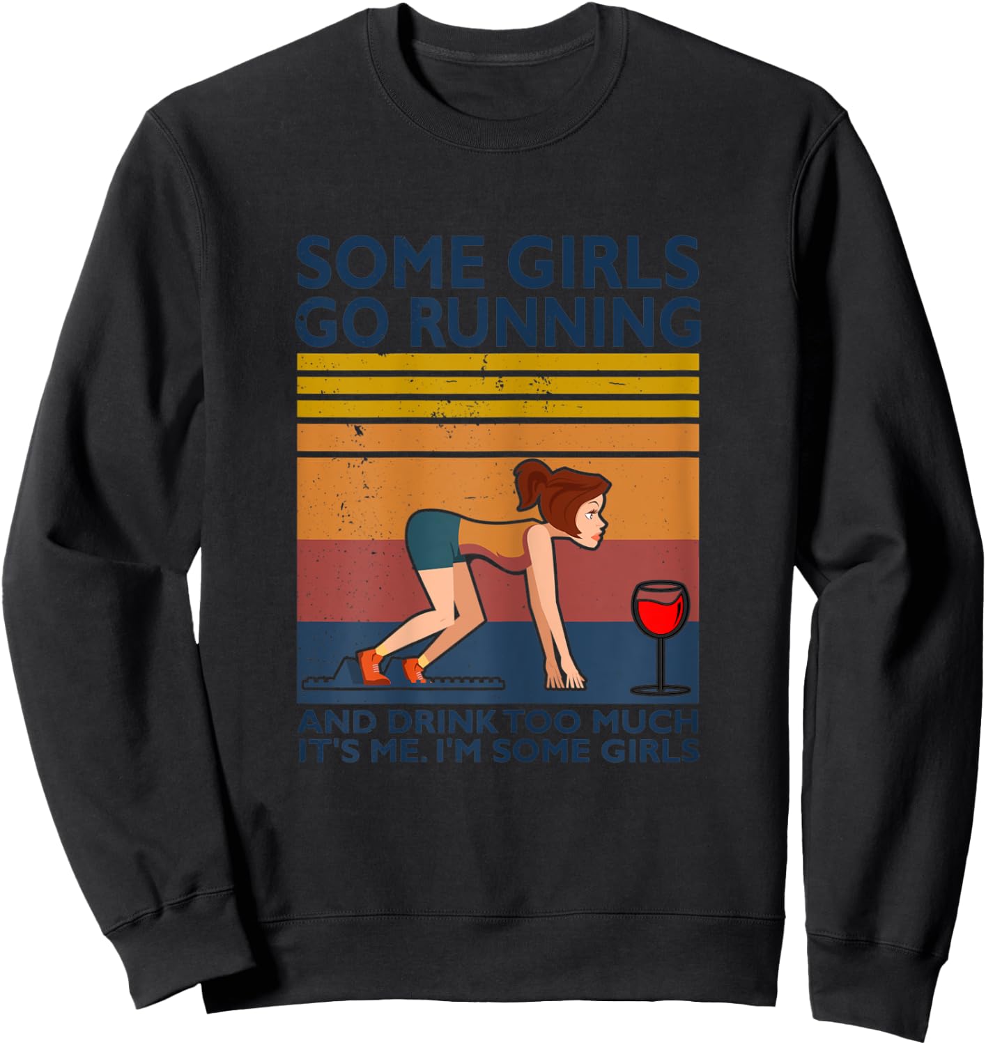Jogger Marathon Alcohol Jogging Girls Funny Women Run Sweatshirt - Sweatshirt | Black
