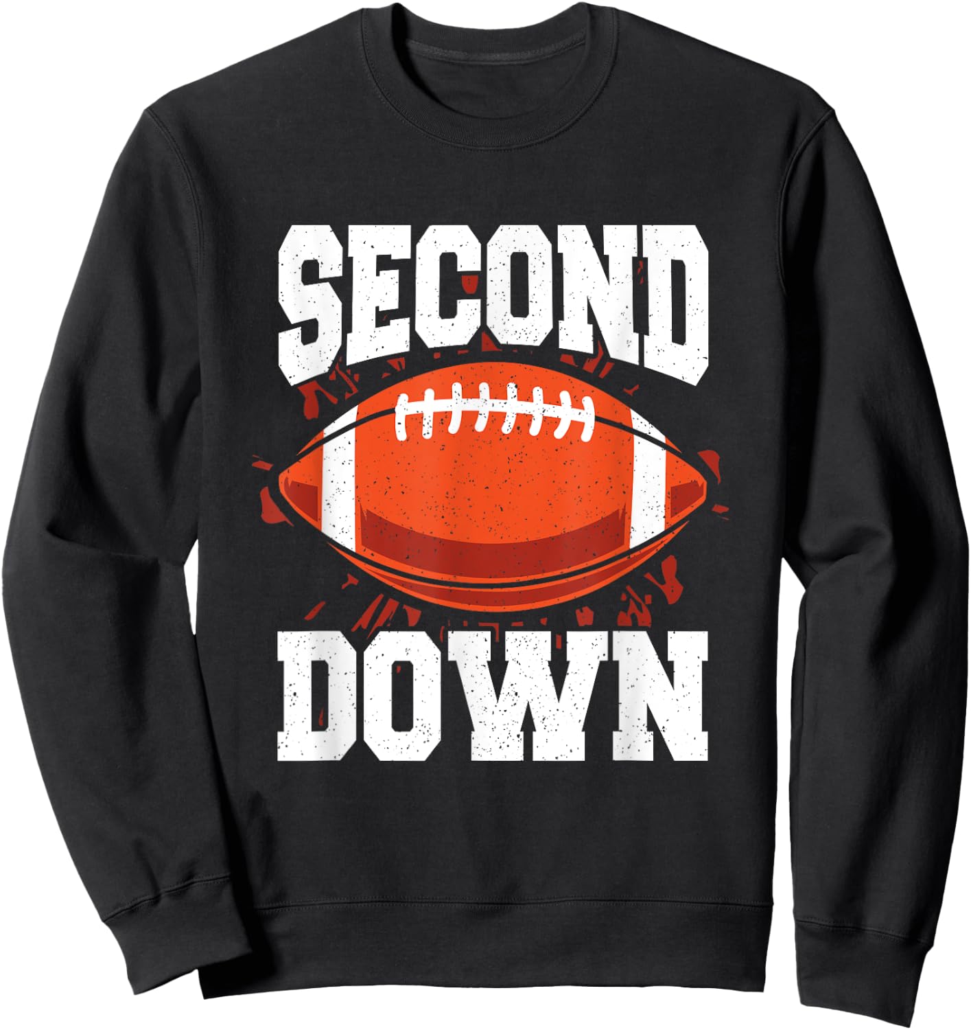 Second Down 2 Year Old Football Birthday Boy 2nd Birthday Sweatshirt - Sweatshirt | Black