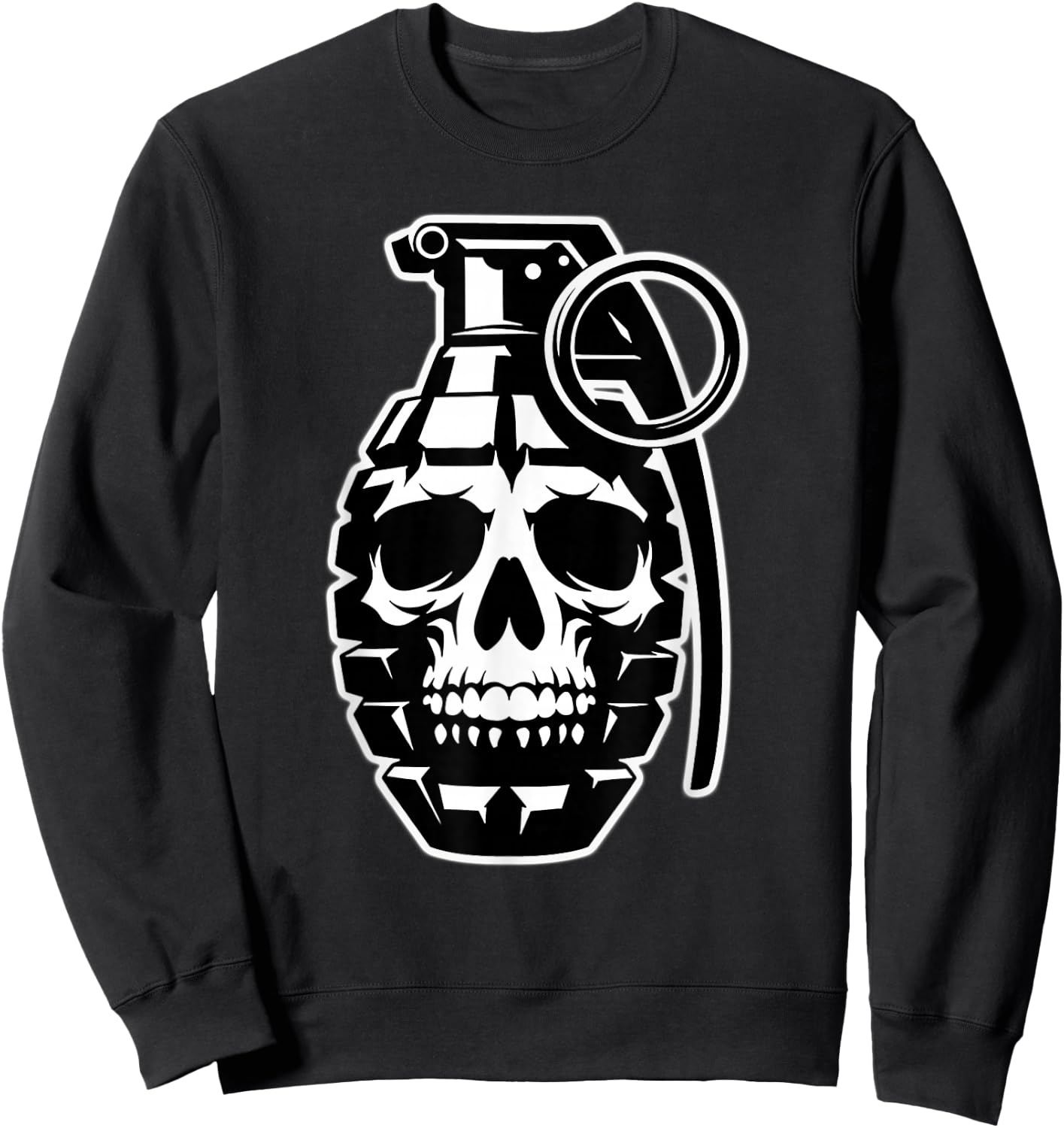 Grenade Skull Blackwork Sweatshirt - Sweatshirt | Black