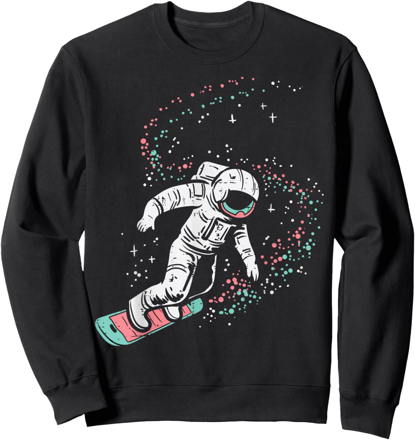 Astronaut Surfing Space Galaxy Surf Surfer Men Women Kids Sweatshirt - Sweatshirt | Black