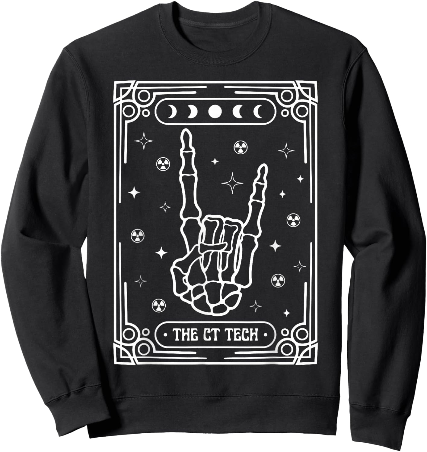 Retro CT Tech Tarot Card Radiology X-ray Tech Technologist Sweatshirt - Sweatshirt | Black