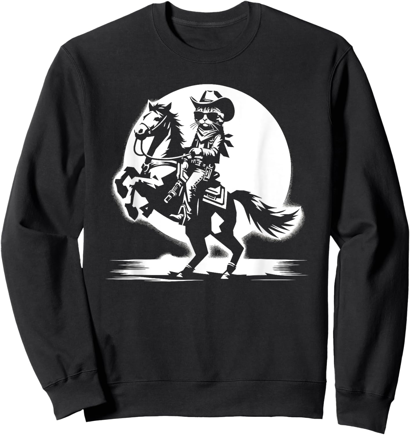 Cat Cowboy Cowgirl Country Western Meowdy Funny Cat Sweatshirt - Sweatshirt | Black