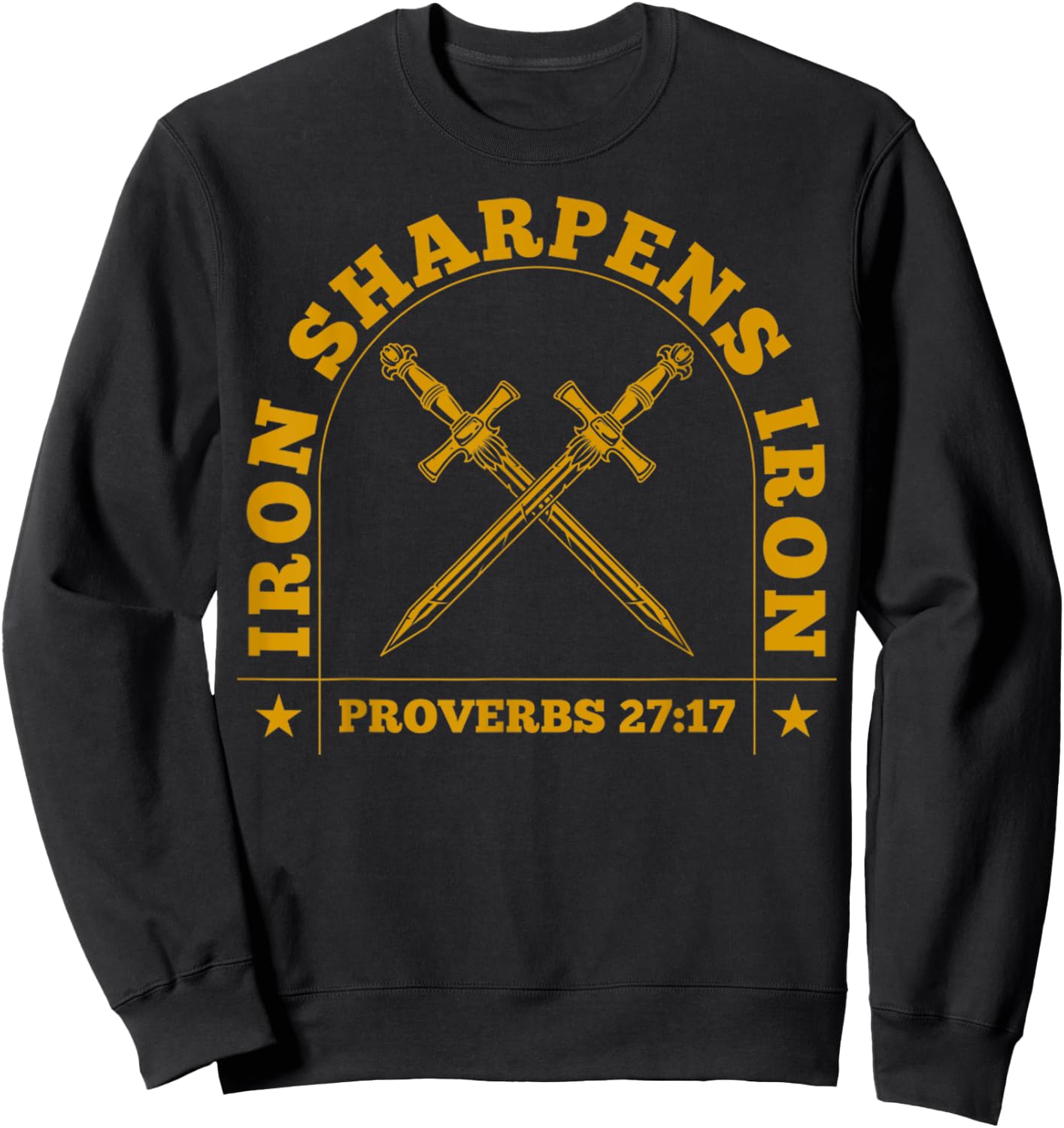 Vintage Iron Sharpens Iron Men Women Faith Religious Gift Sweatshirt - Sweatshirt | Black