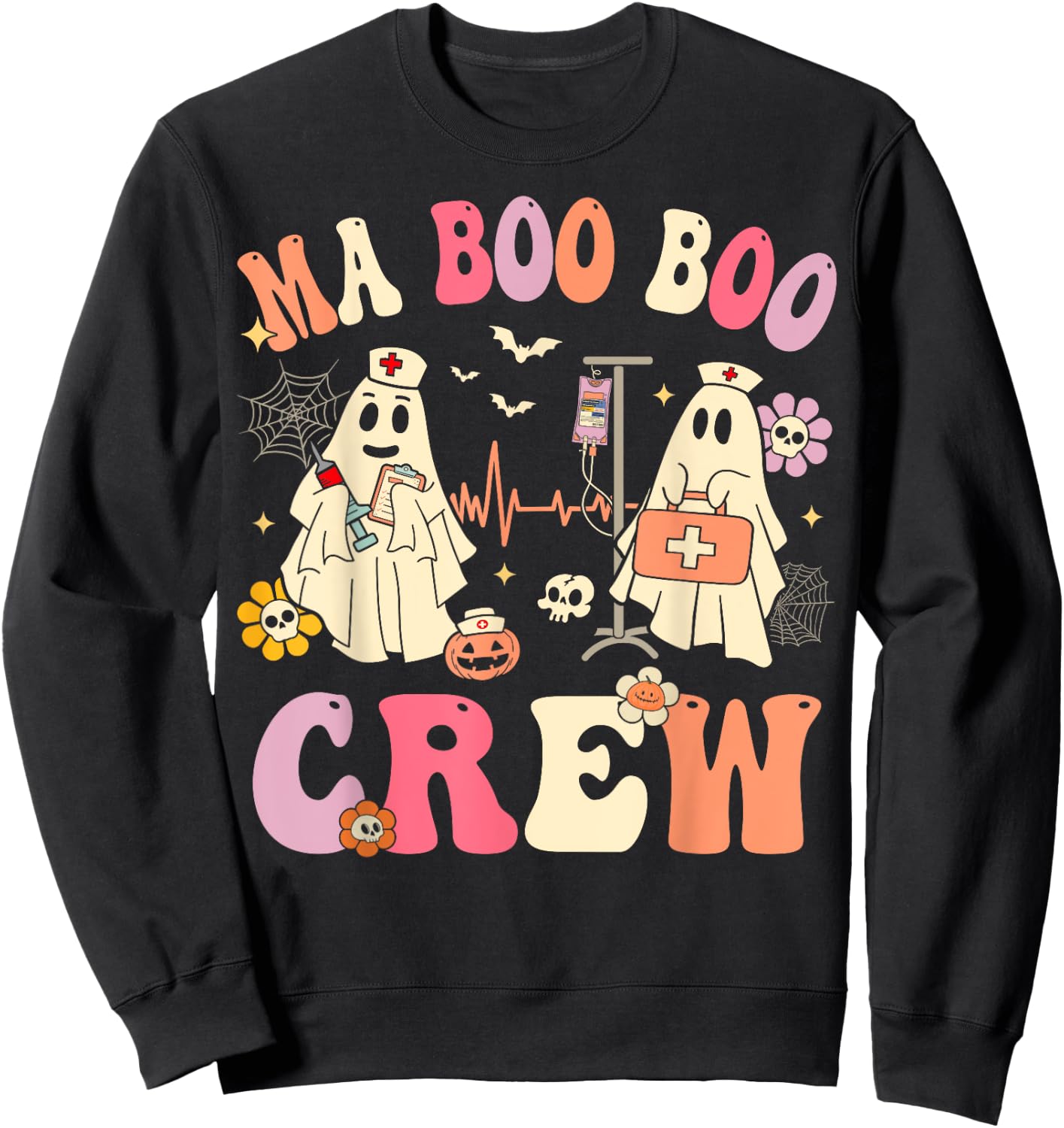 Medical Assistant Boo Crew Funny MA Halloween Sweatshirt - Sweatshirt | Black