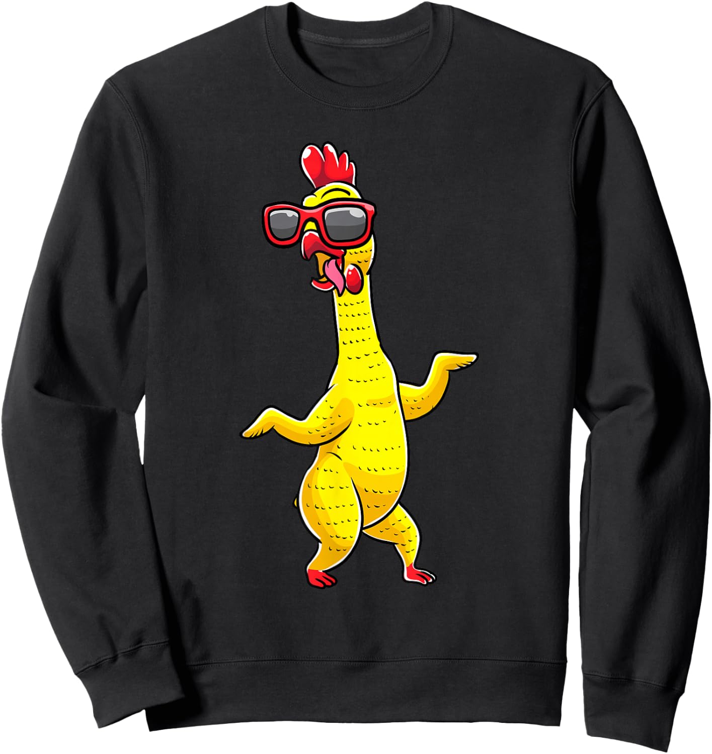 Rubber Chicken Dancing Party Funny Kids Men Women Girls Sweatshirt - Sweatshirt | Black