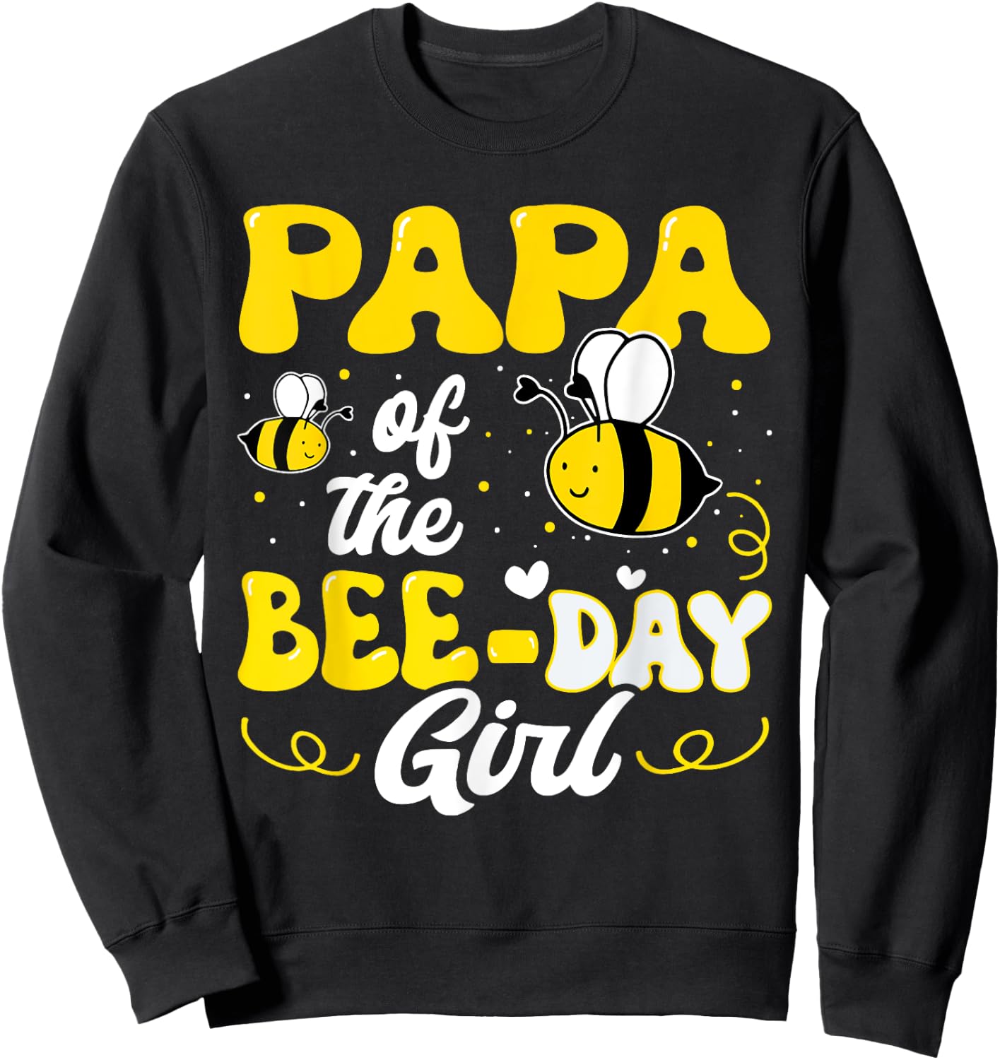 Papa of The Bee Day Girl Bee Birthday Party Theme Groovy Sweatshirt - Sweatshirt | Black