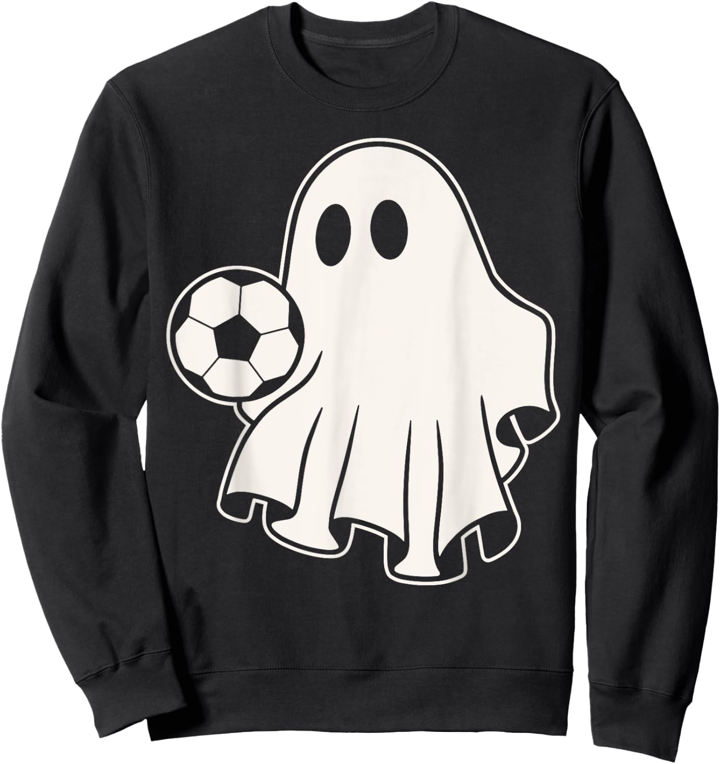 Funny Soccer Ghost Playing Soccer Lovers Halloween Sweatshirt - Sweatshirt | Black