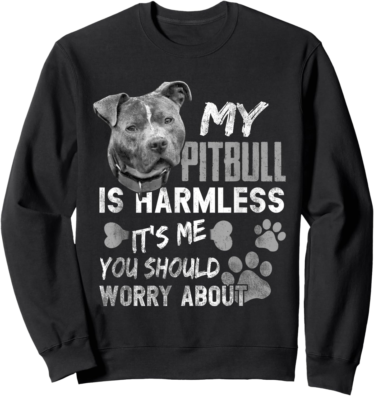 My Pitbull is harmless It's Me You Should Worry About Dog Women Sweatshirt - Sweatshirt | Black