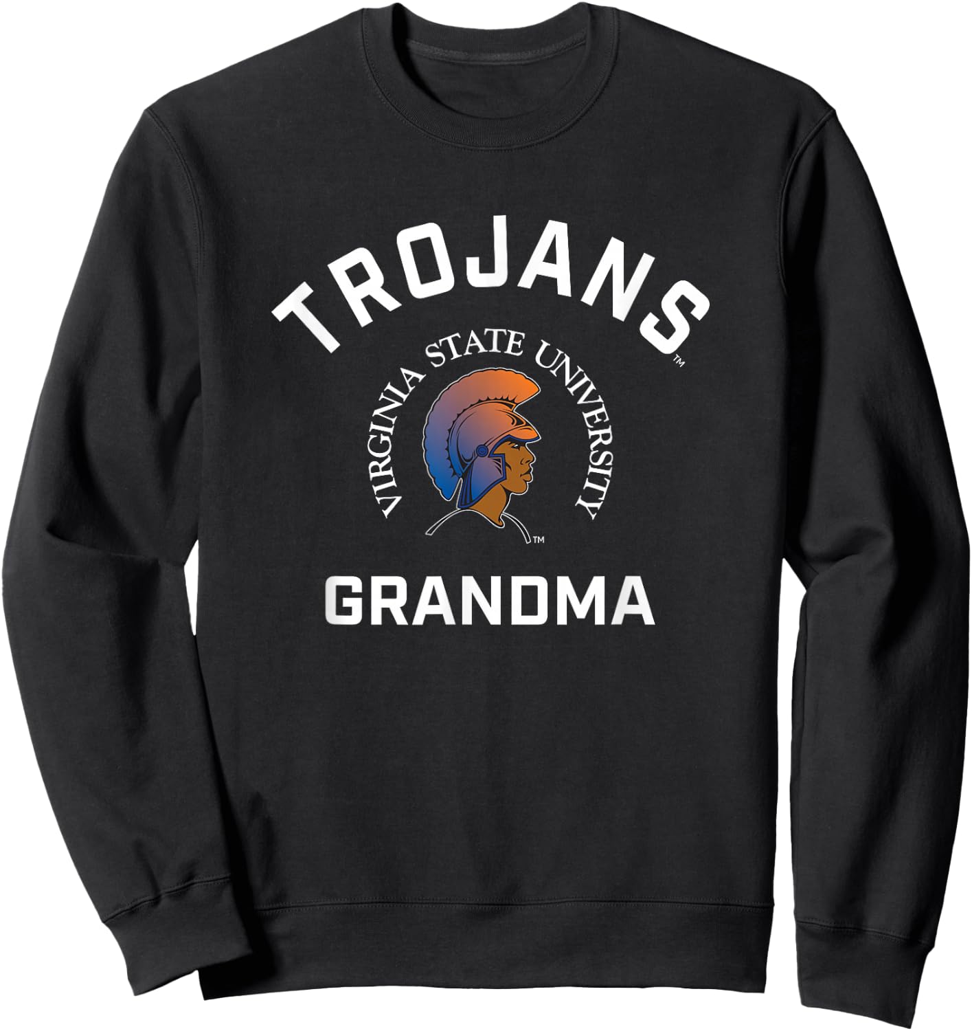 Virginia State University VSU Trojans Arched Grandma Sweatshirt - Sweatshirt | Black
