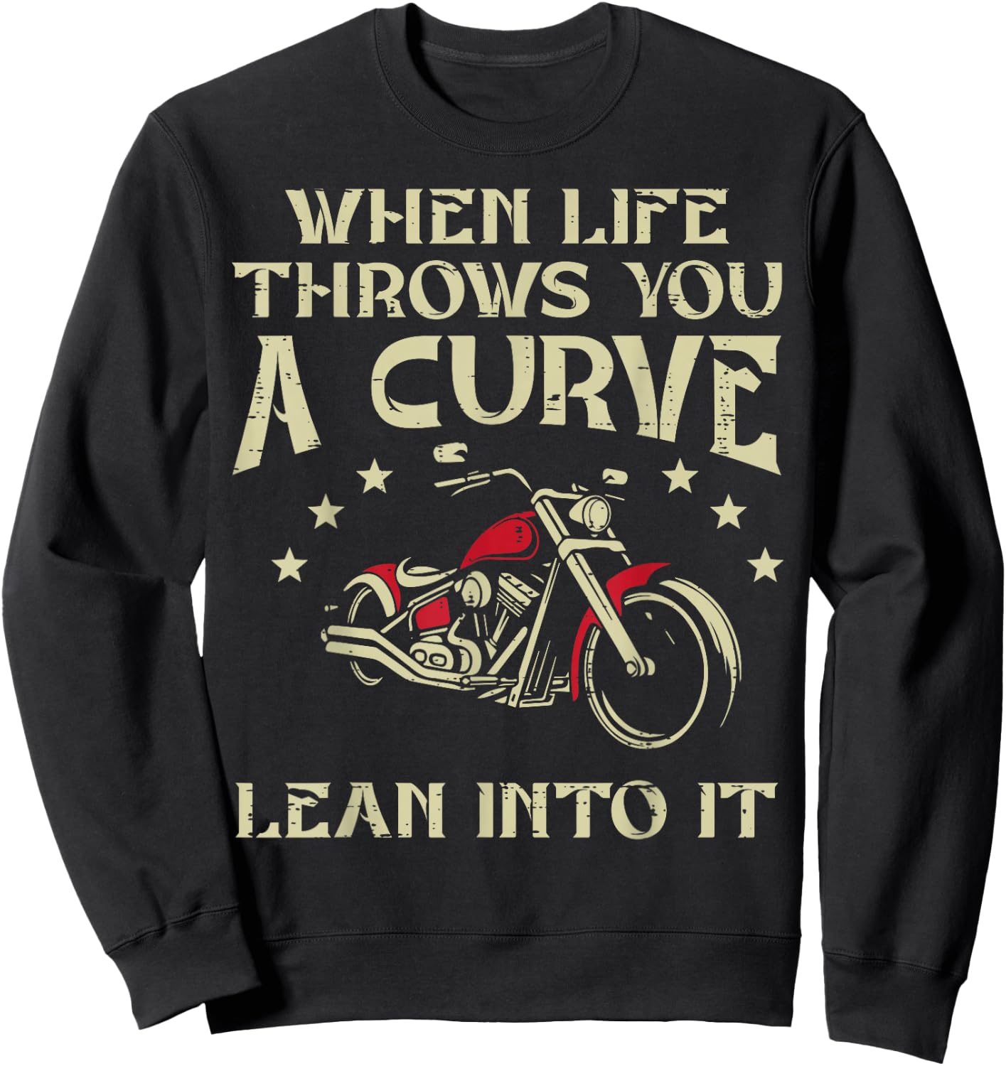 Biker When Life Throws You A Curve Motorcycle Men Women Kids Sweatshirt - Sweatshirt | Black