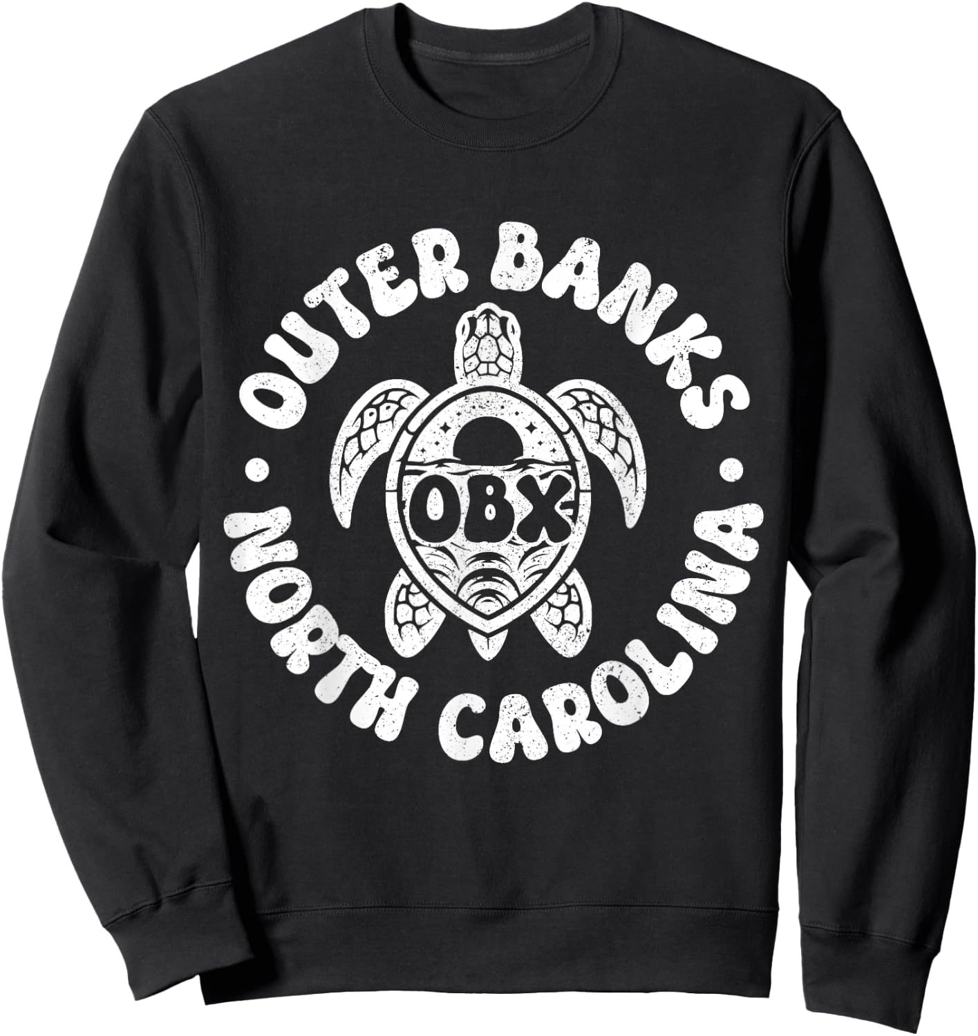 Outer Banks North Carolina Sea Turtle Beach Surf Souvenir Sweatshirt - Sweatshirt | Black