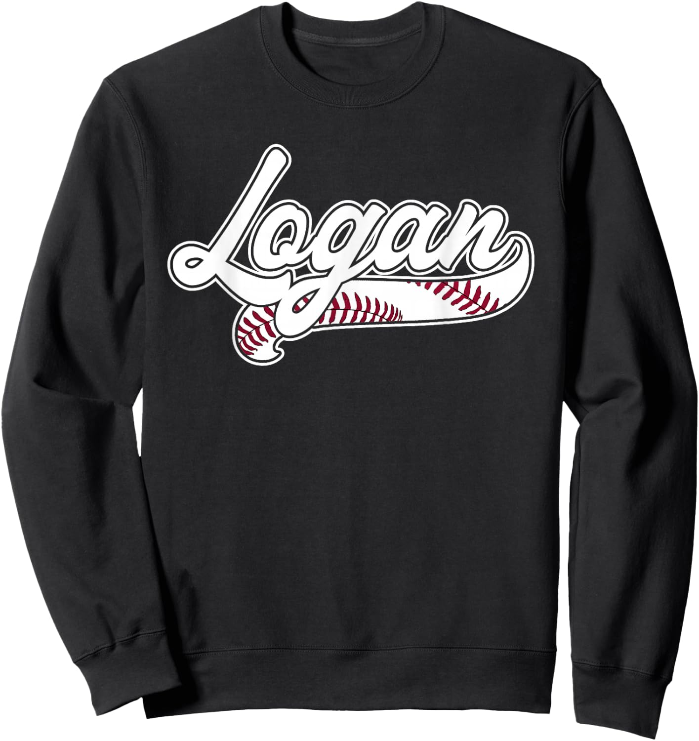 Logan Personalized Baseball Fan Birthday Name Sweatshirt - Sweatshirt | Black