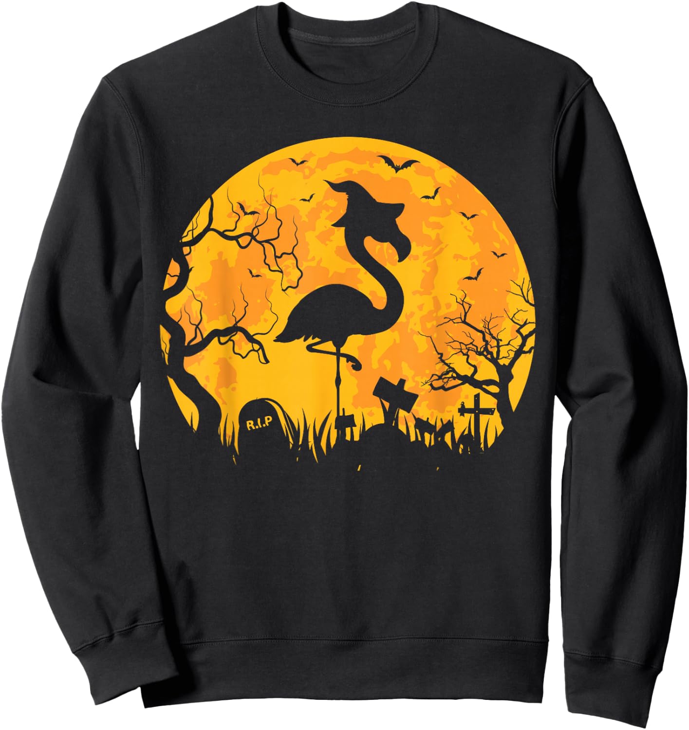 Spooky Flamingos For Halloween Flamingo Women Sweatshirt - Sweatshirt | Black