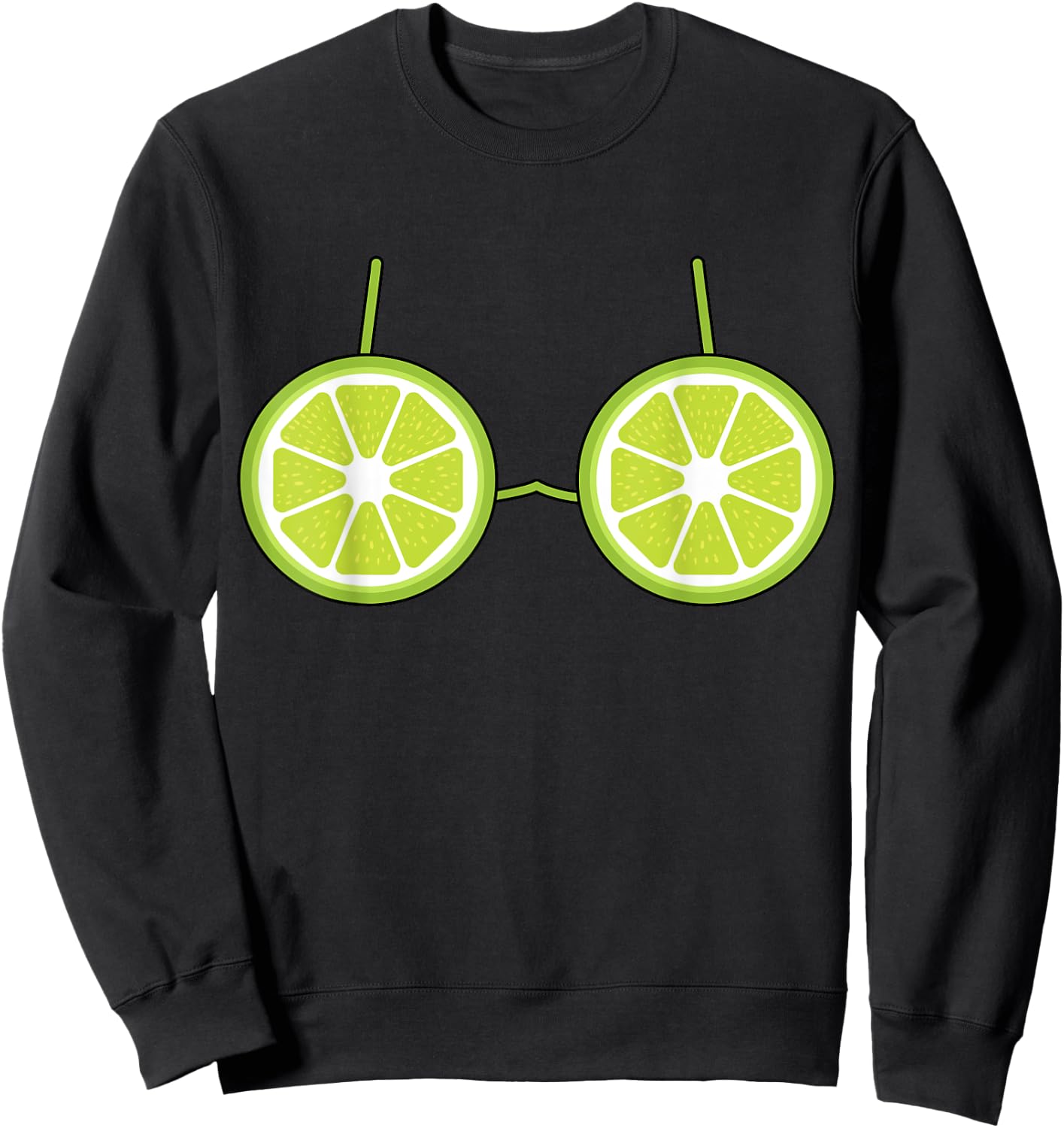 Lime Bra Costume Cute Easy Fruit Halloween Gift Sweatshirt - Sweatshirt | Black